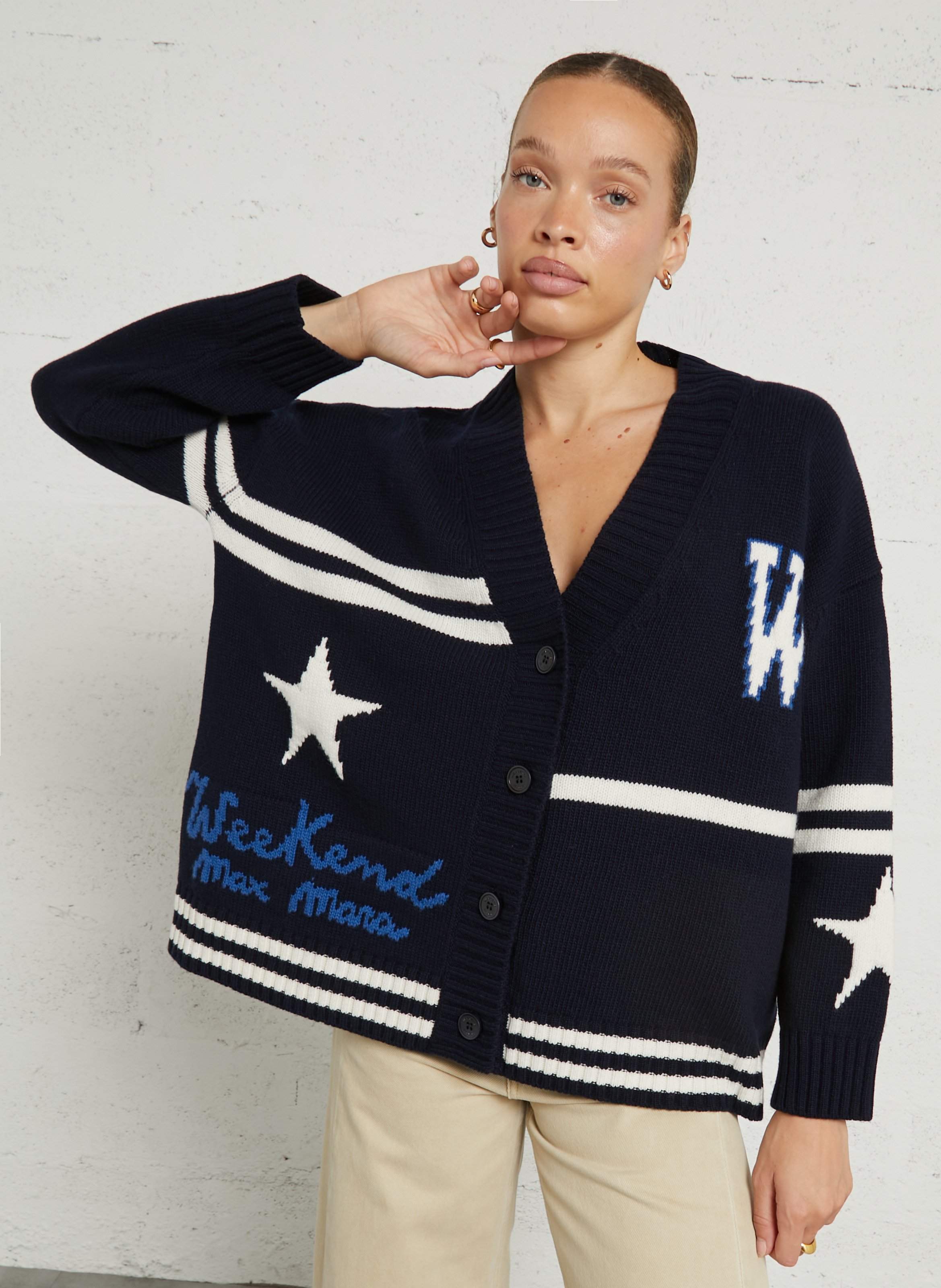 Long wool cardigan MAX MARA WEEK END Blue