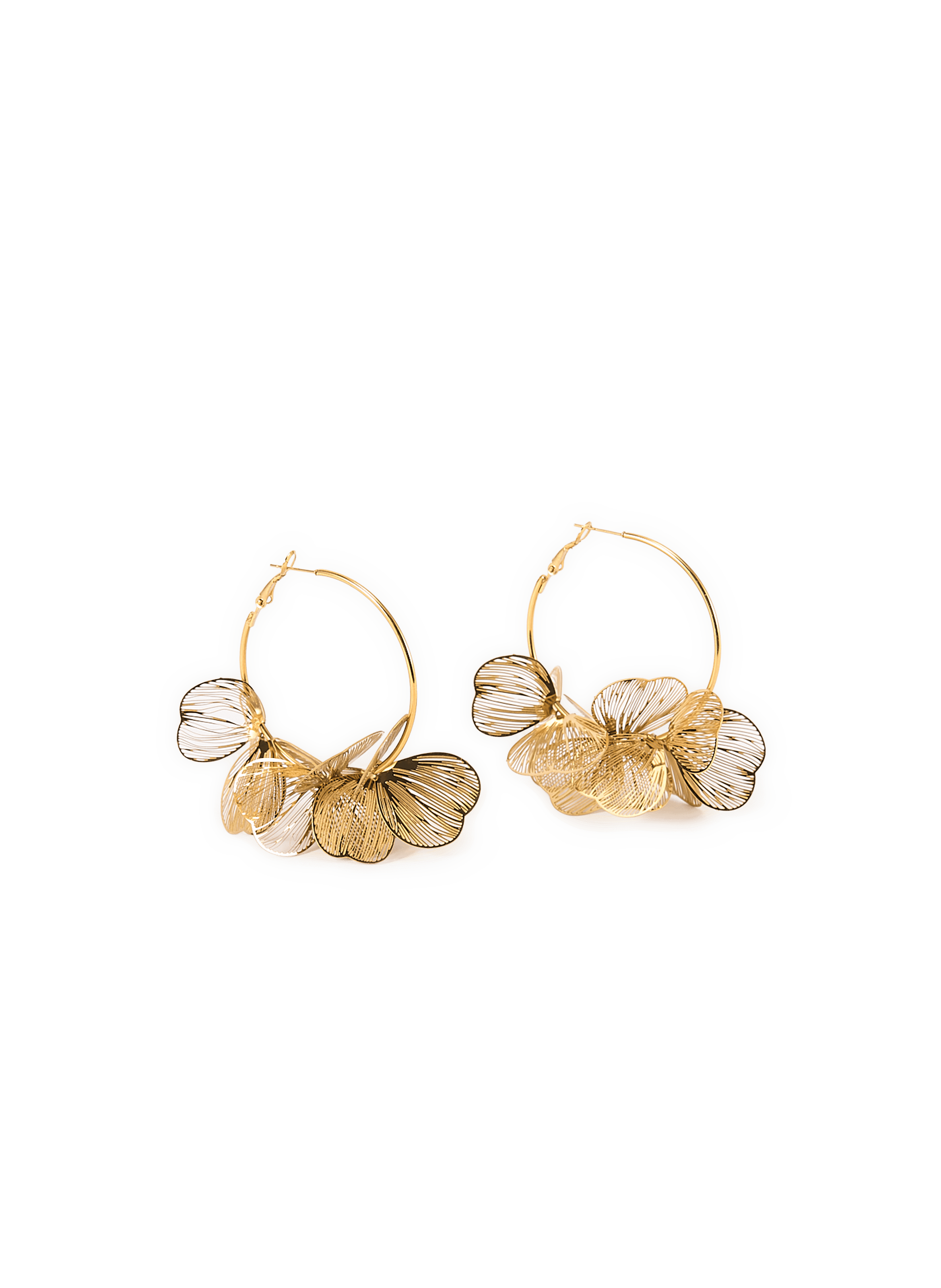 Flower hoop earrings AU PRINTEMPS PARIS Golden