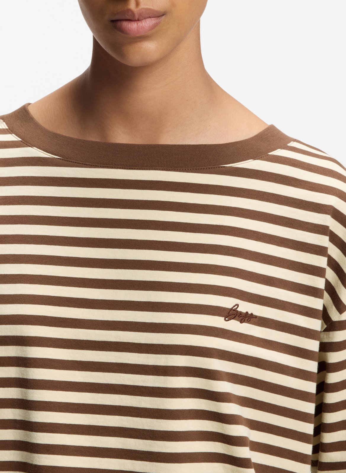 T-shirt à rayures en coton BOSS Multicolore