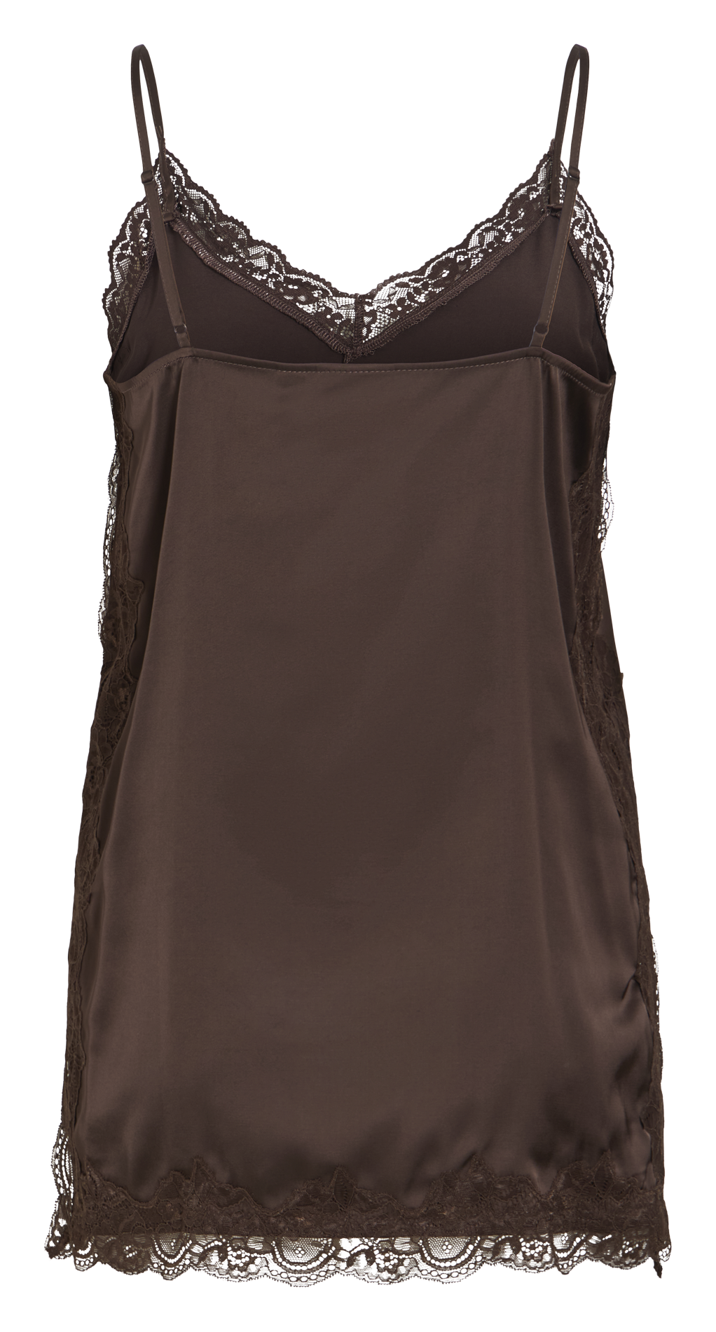 Top sans manches satiné à dentelle VILA Marron