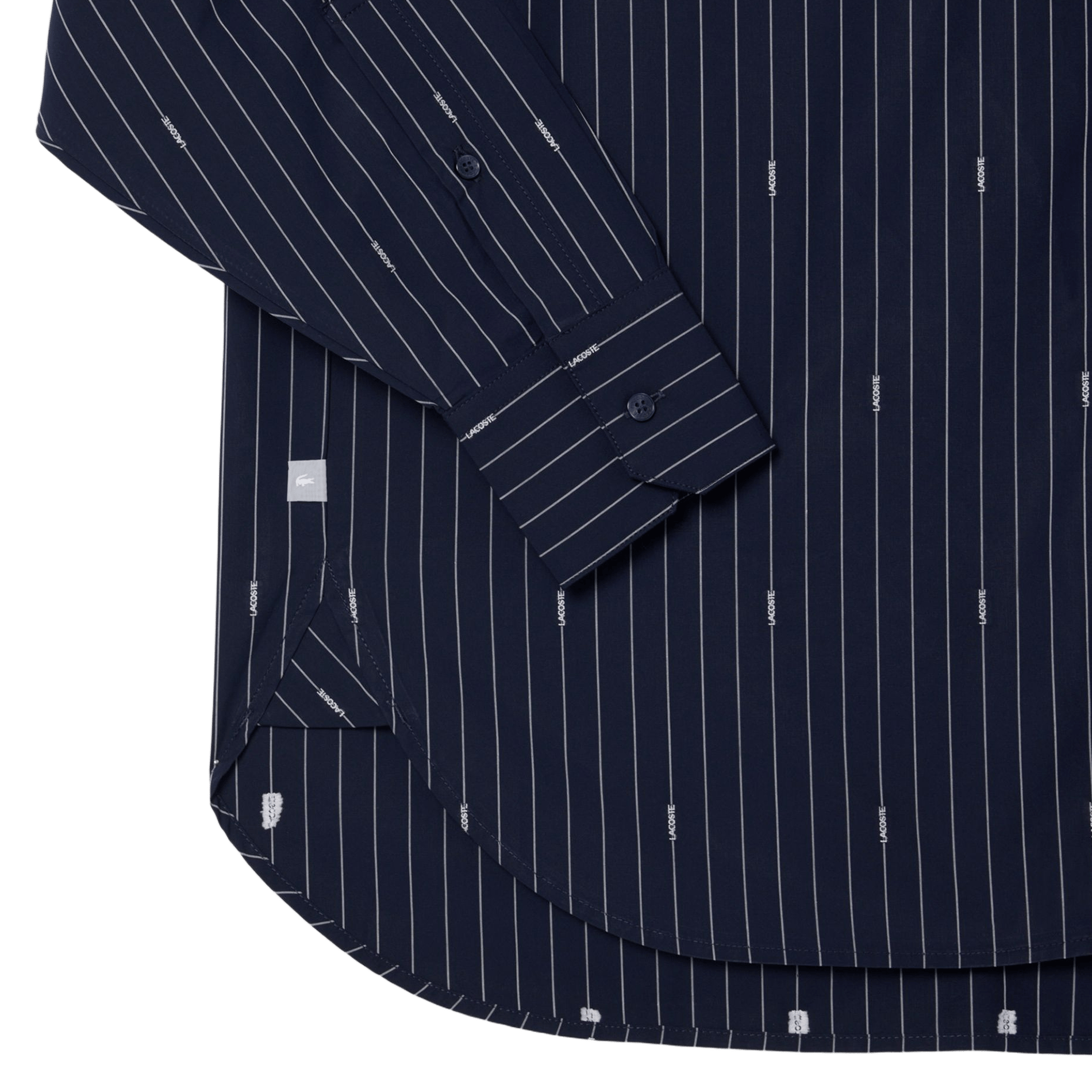 Chemise droite col classique rayée jacquard en coton LACOSTE Multicolore