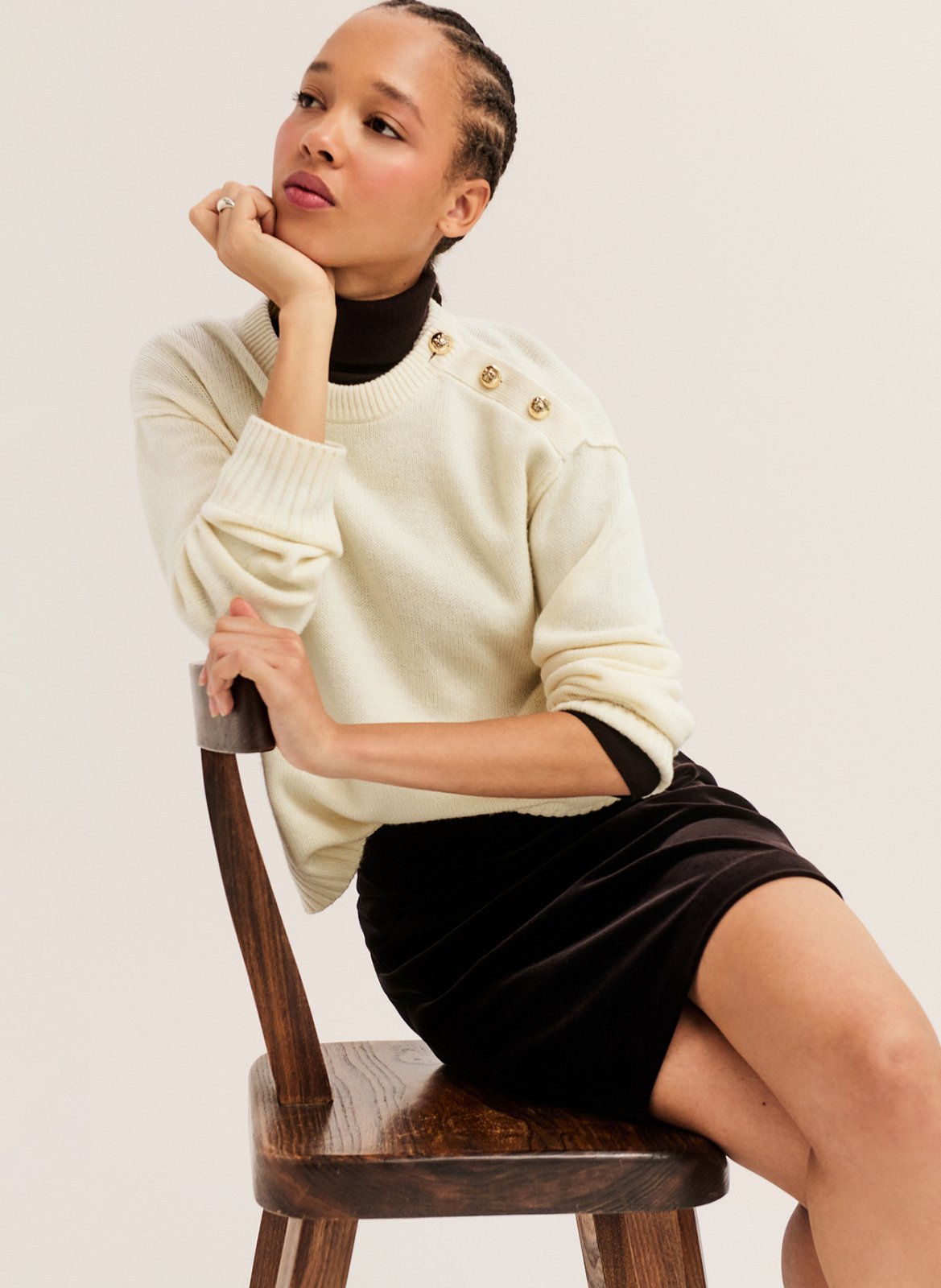 Round-neck wool sweater PABLO Beige