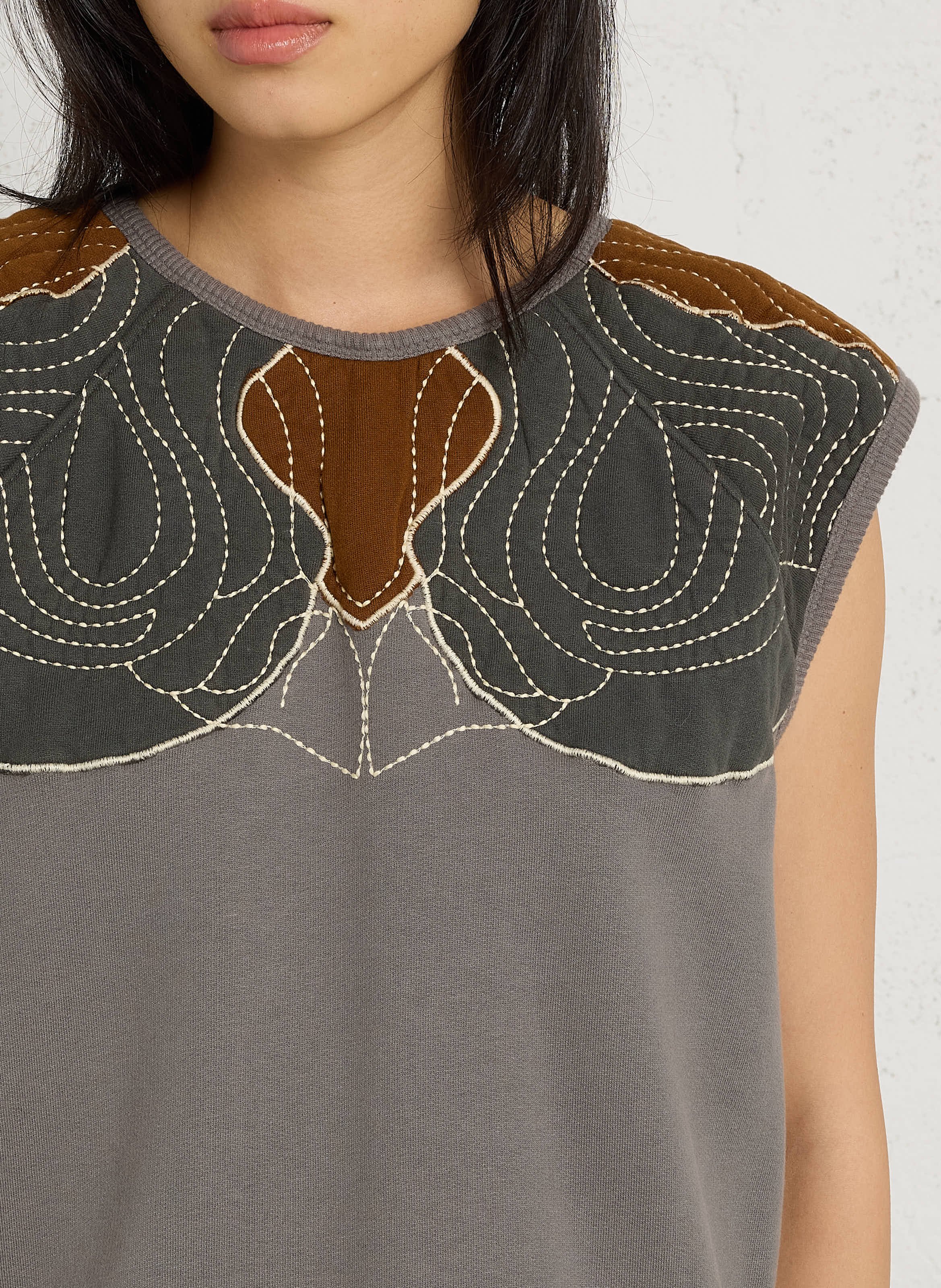 Oversized sweater van biologisch katoenmix LEON & HARPER Grijs