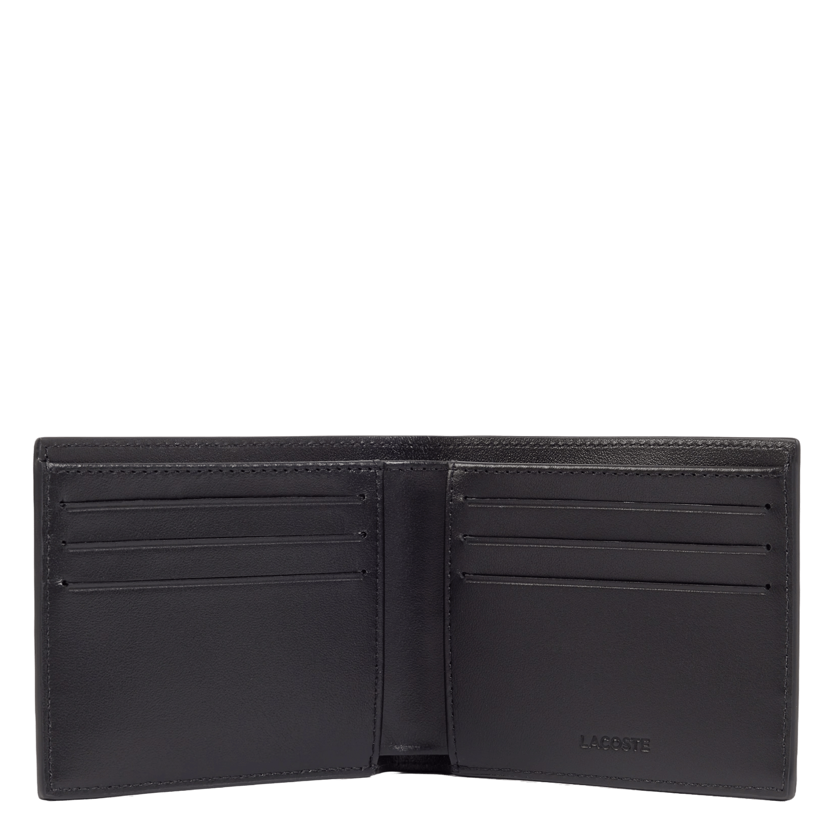 Coffret porte-clés et portefeuille en cuir LACOSTE Noir
