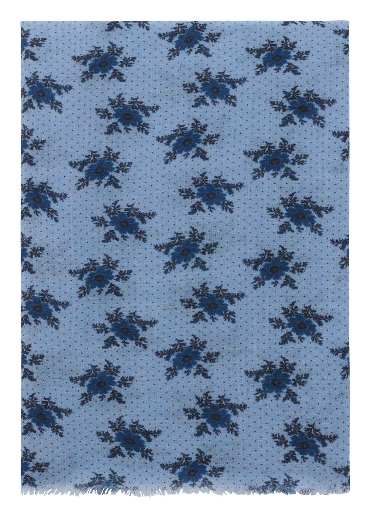 Sjaal van wol en zijde PABLO Blauw