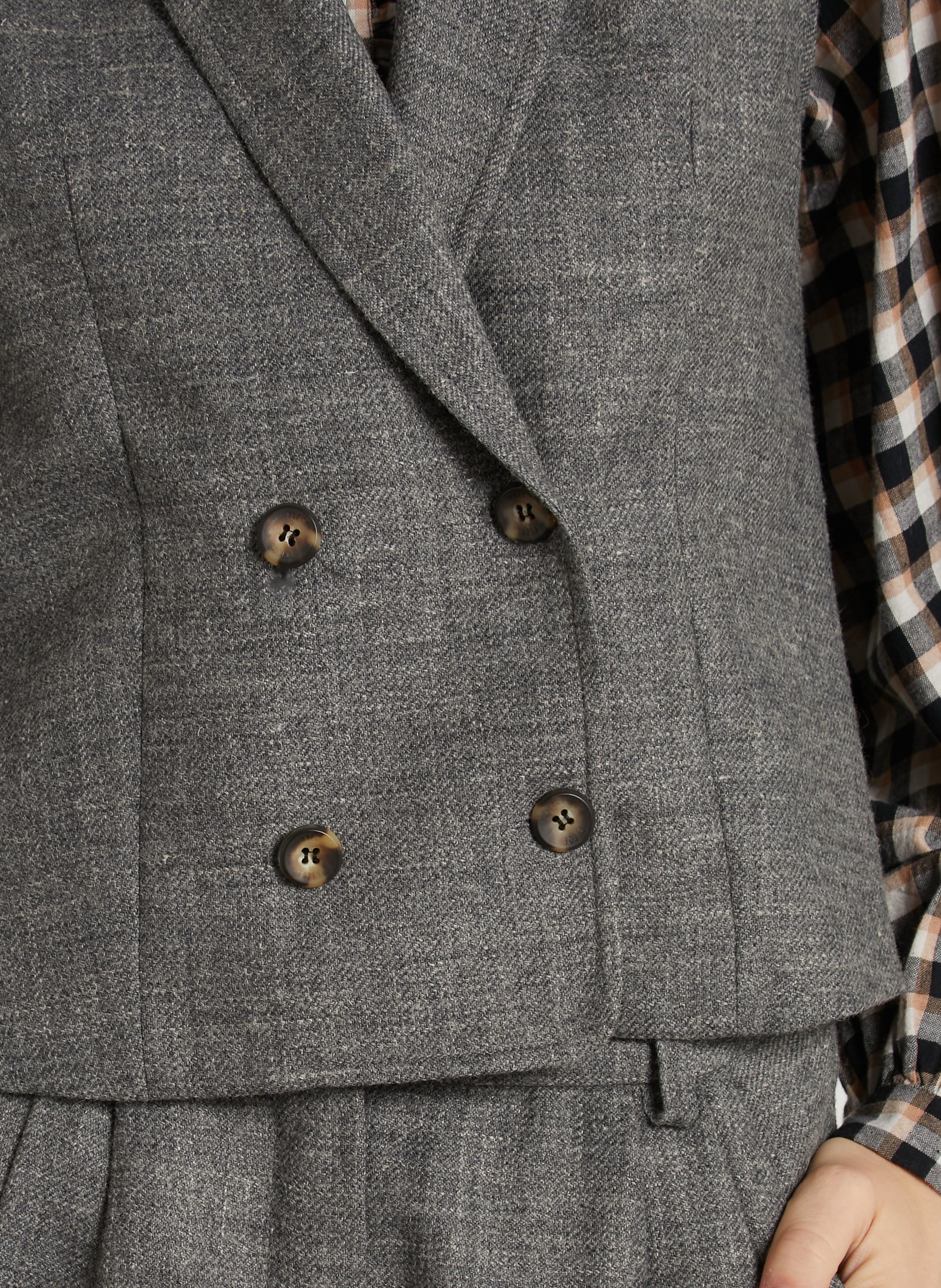 Gilet droit col châle DIEGA Gris