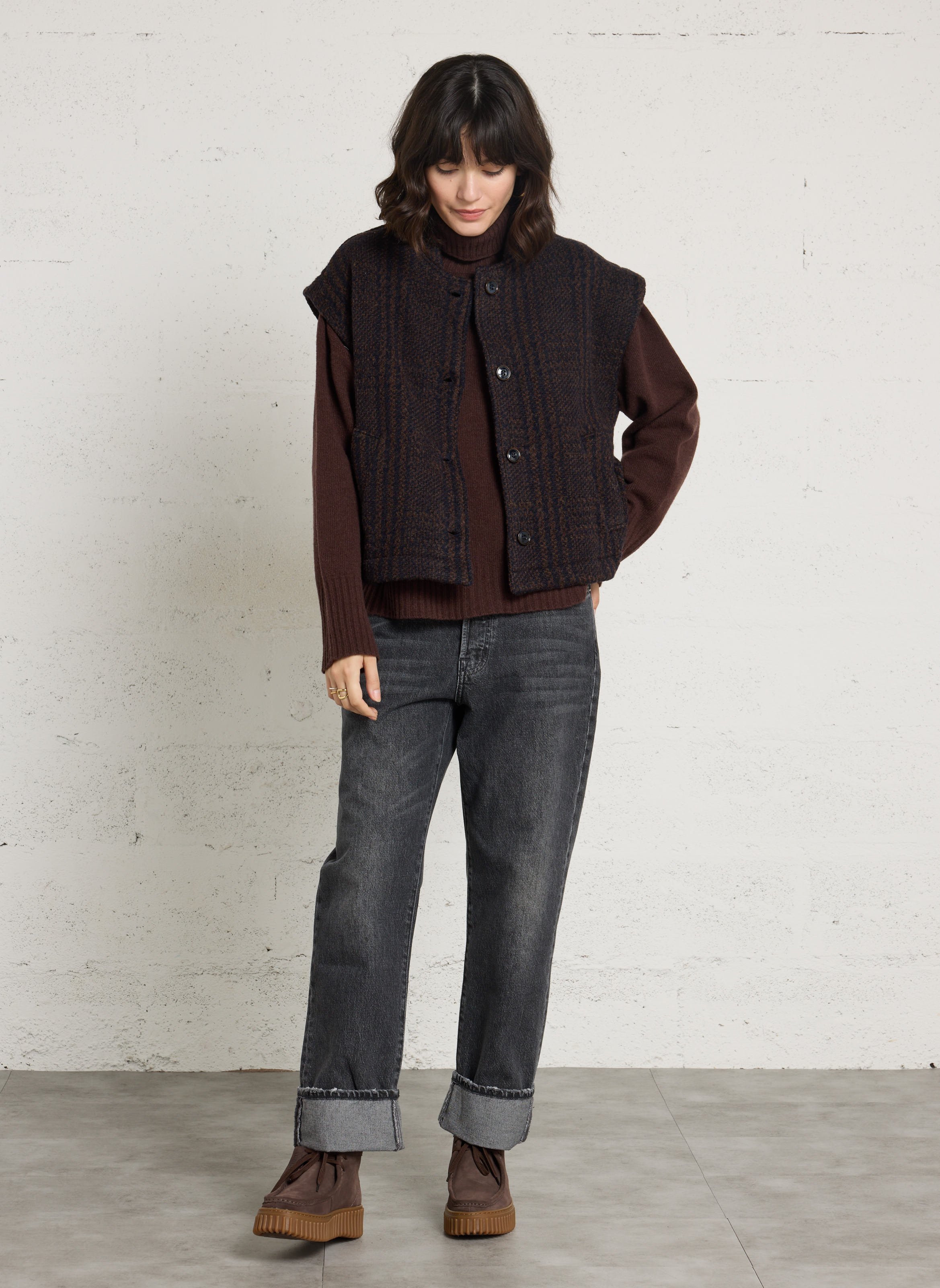 Oversized sleeveless wool jacket SACRECOEUR Multicolored