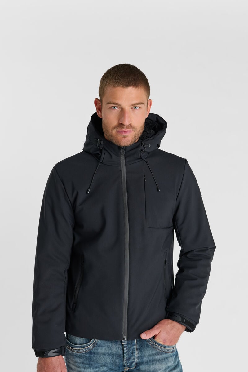 Zip-up hooded parka LE TEMPS DES CERISES Black