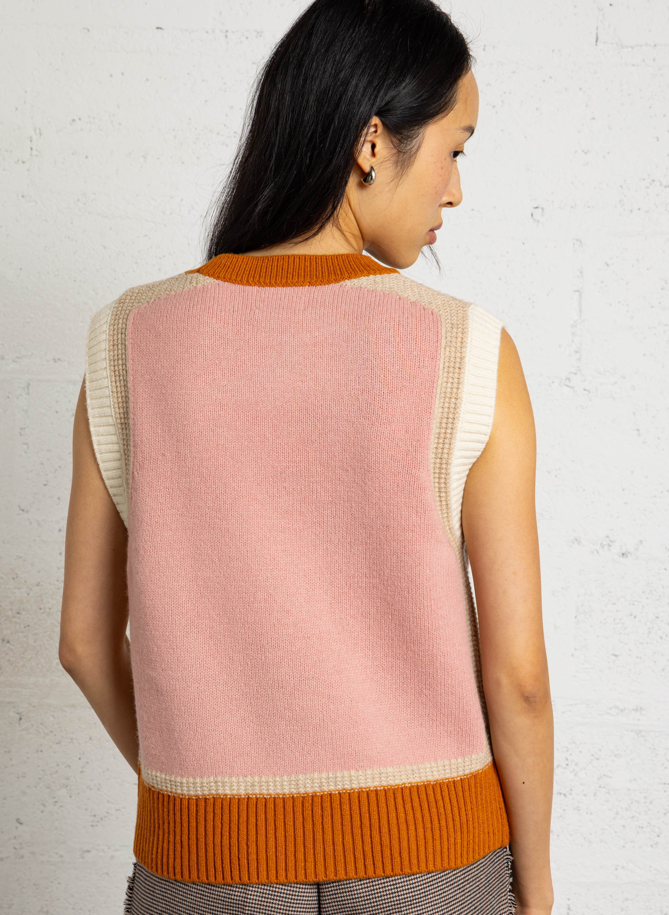 Pull droit en laine MAISON 123 Rose