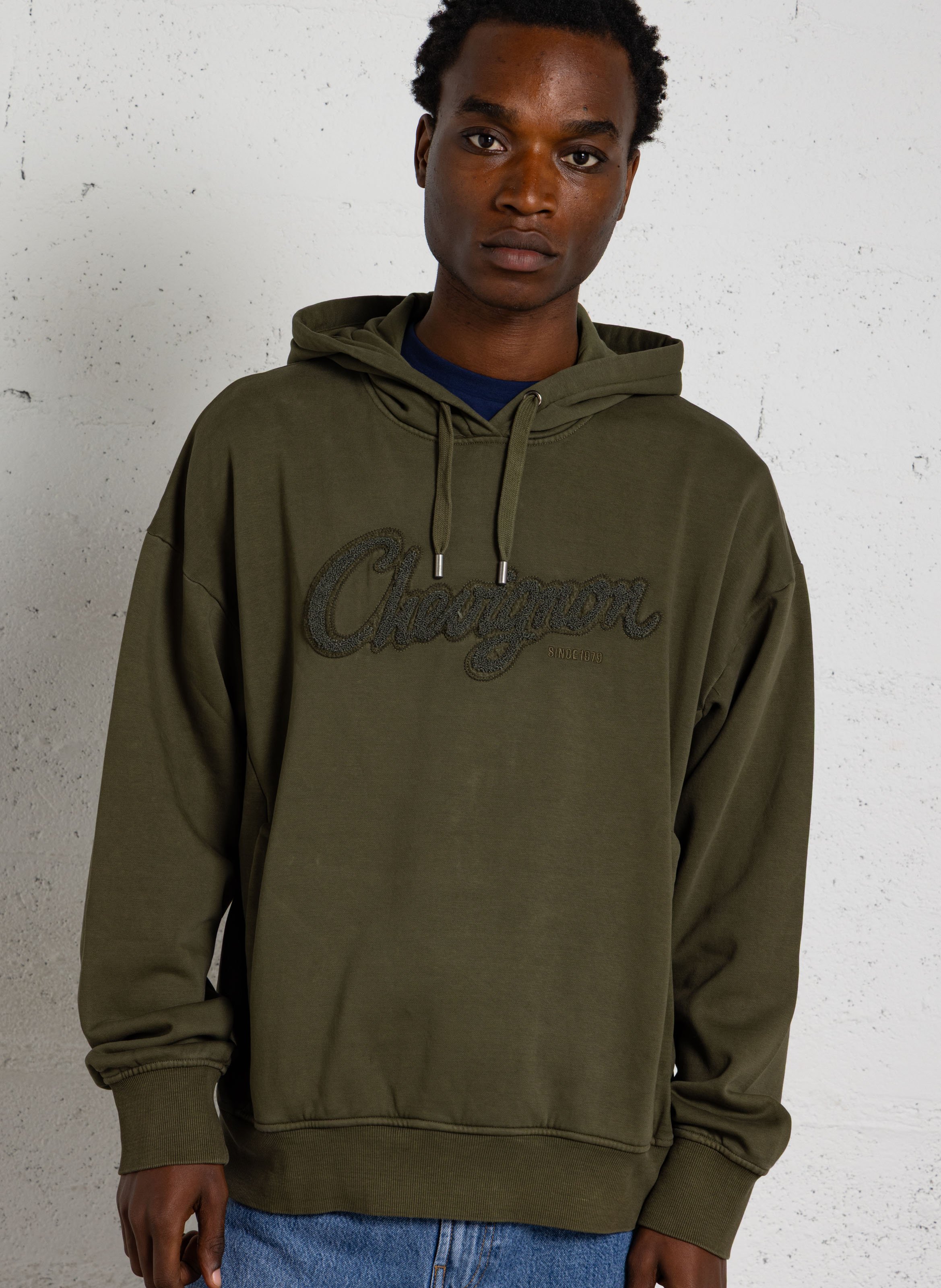 Ruime hoodie van katoen met borduursel CHEVIGNON Kaki