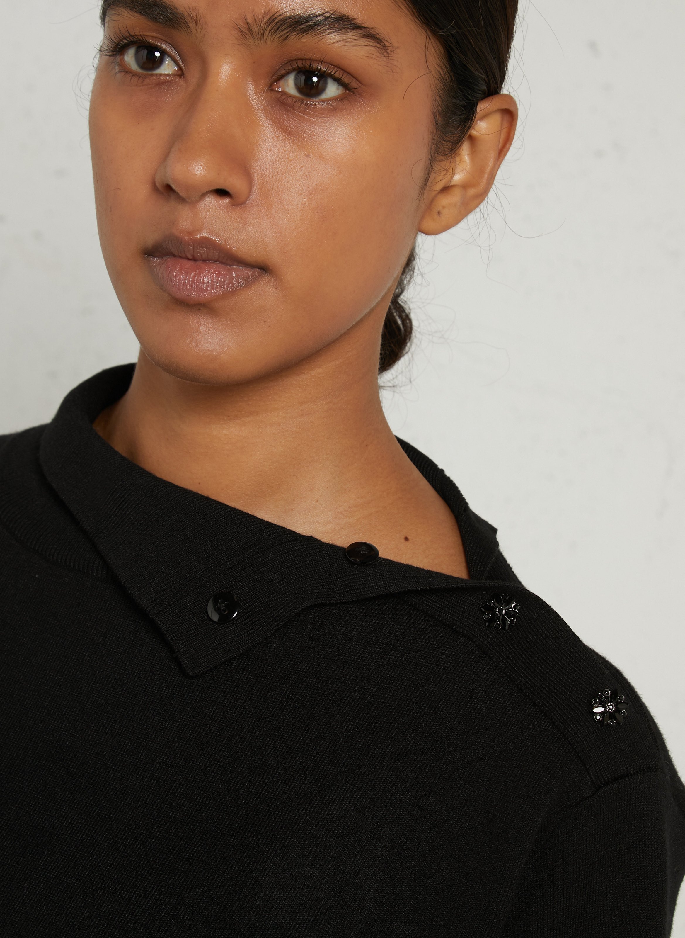 High-neck sweater with buttons IKKS Black