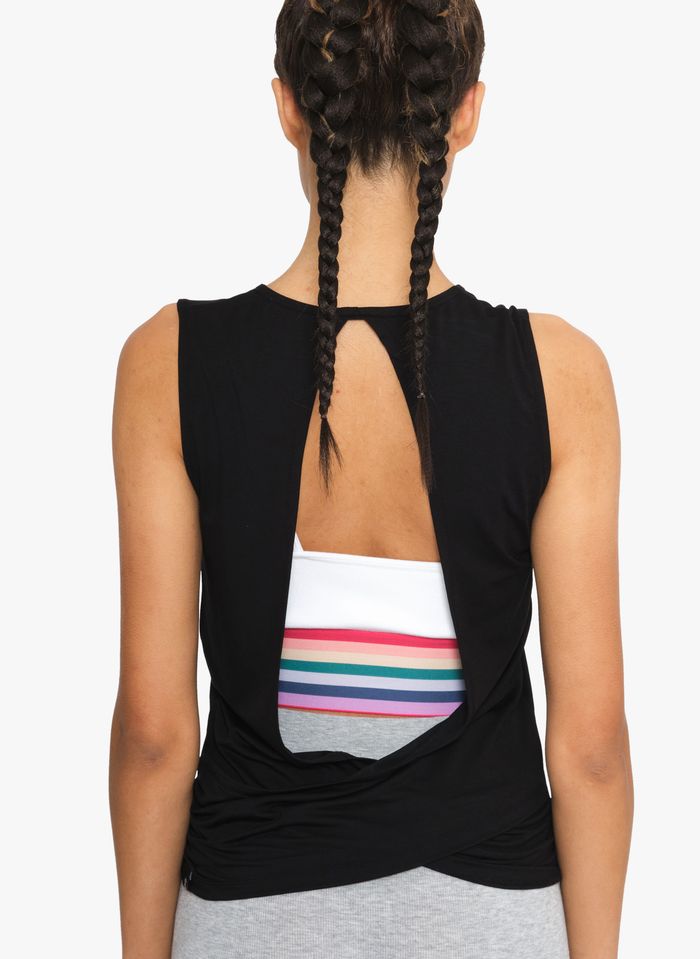 salida Relativamente Optimista Camiseta De Tirantes Con Espalda Abierta Black Yoga Searcher - Mujer |  Place des Tendances