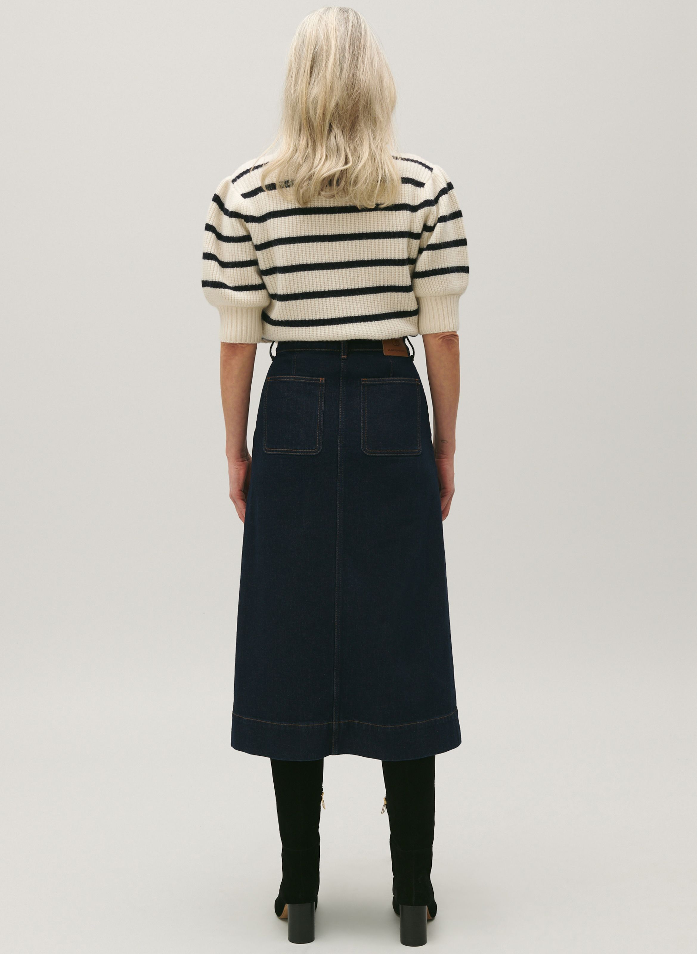 Long Cotton blend Skirt Denim Brut Claudie Pierlot Women Place