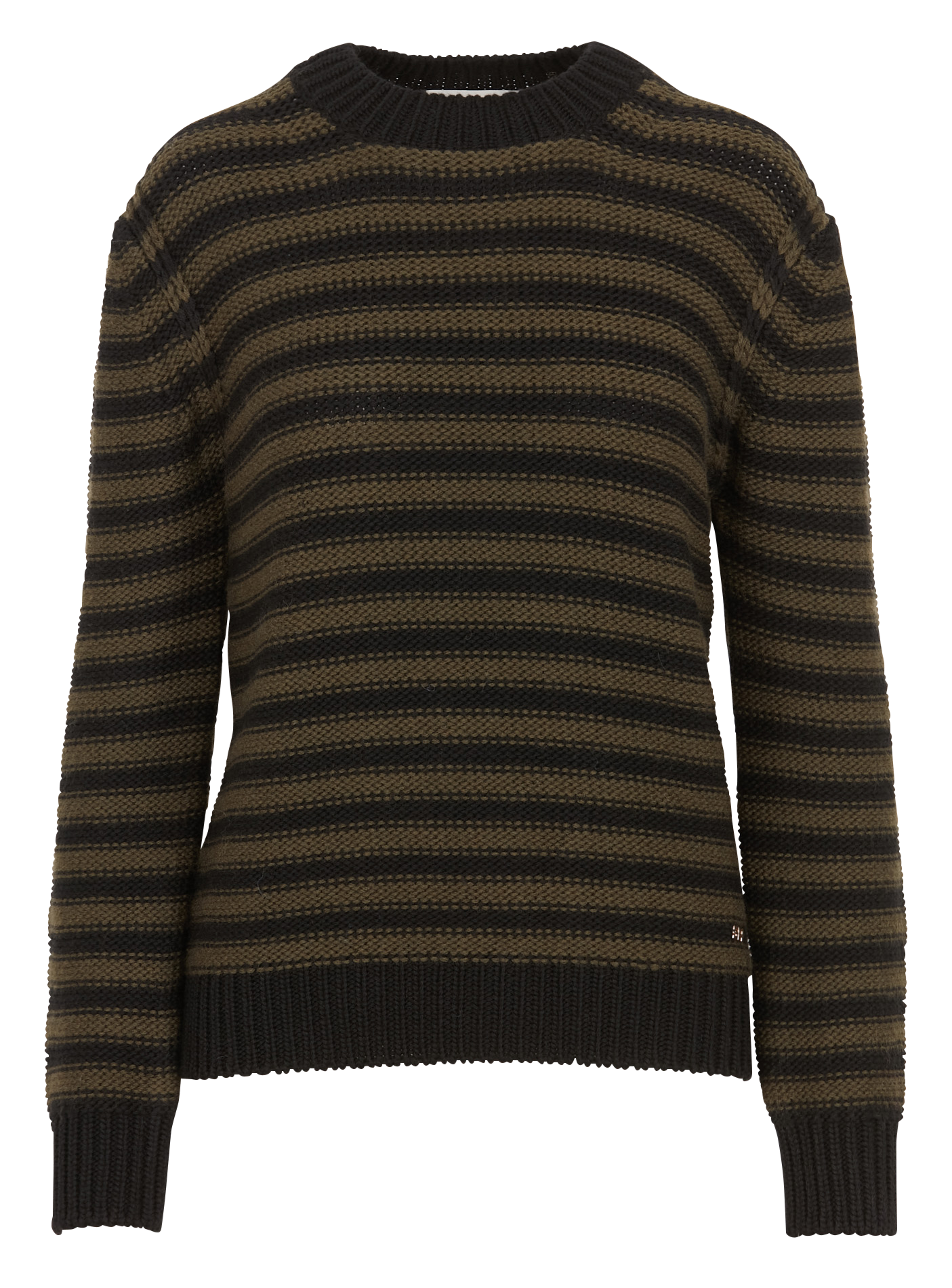 Pull col rond rayé en laine SONIA RYKIEL Rayé