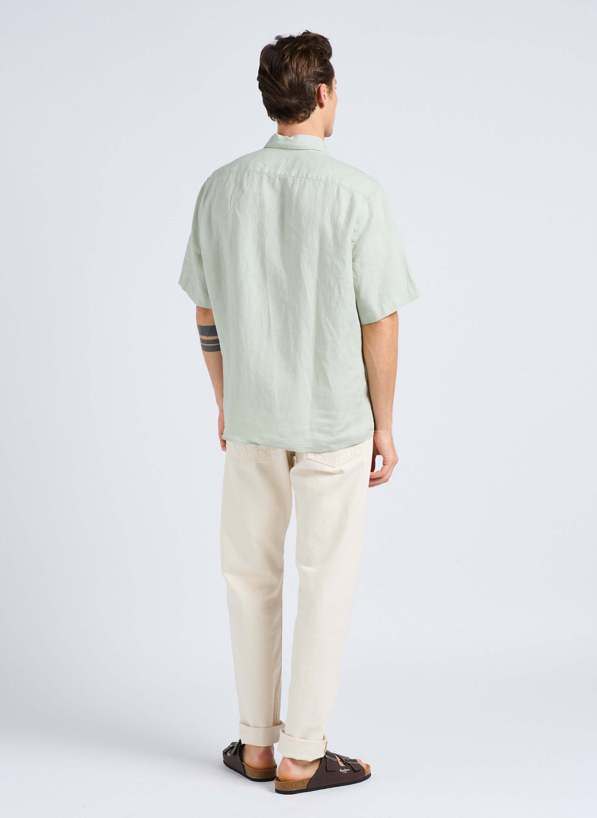 Jean regular-fit tapered en coton aspect tacheté EDWIN Beige
