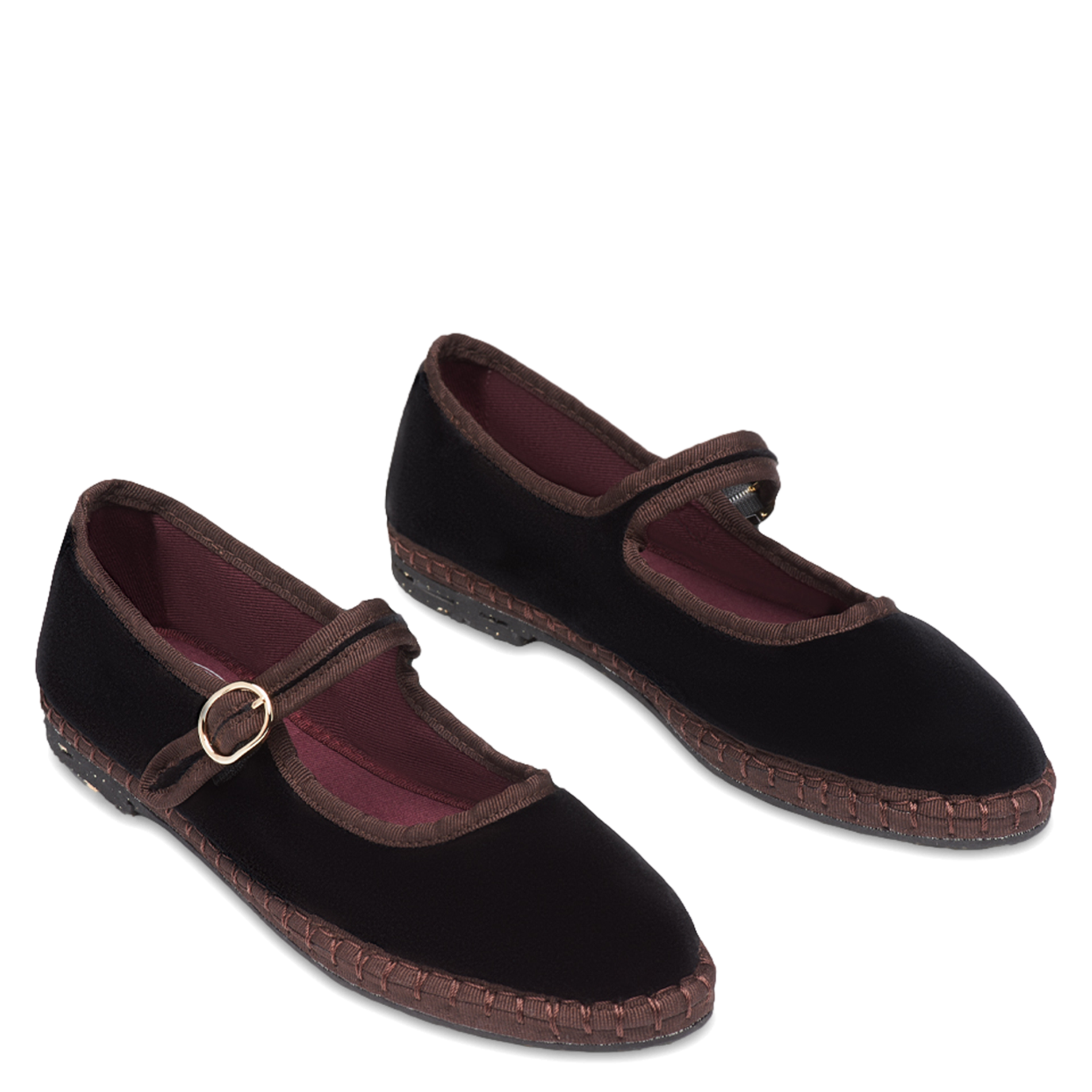 Cotton velvet ballet flats FLABELUS Black