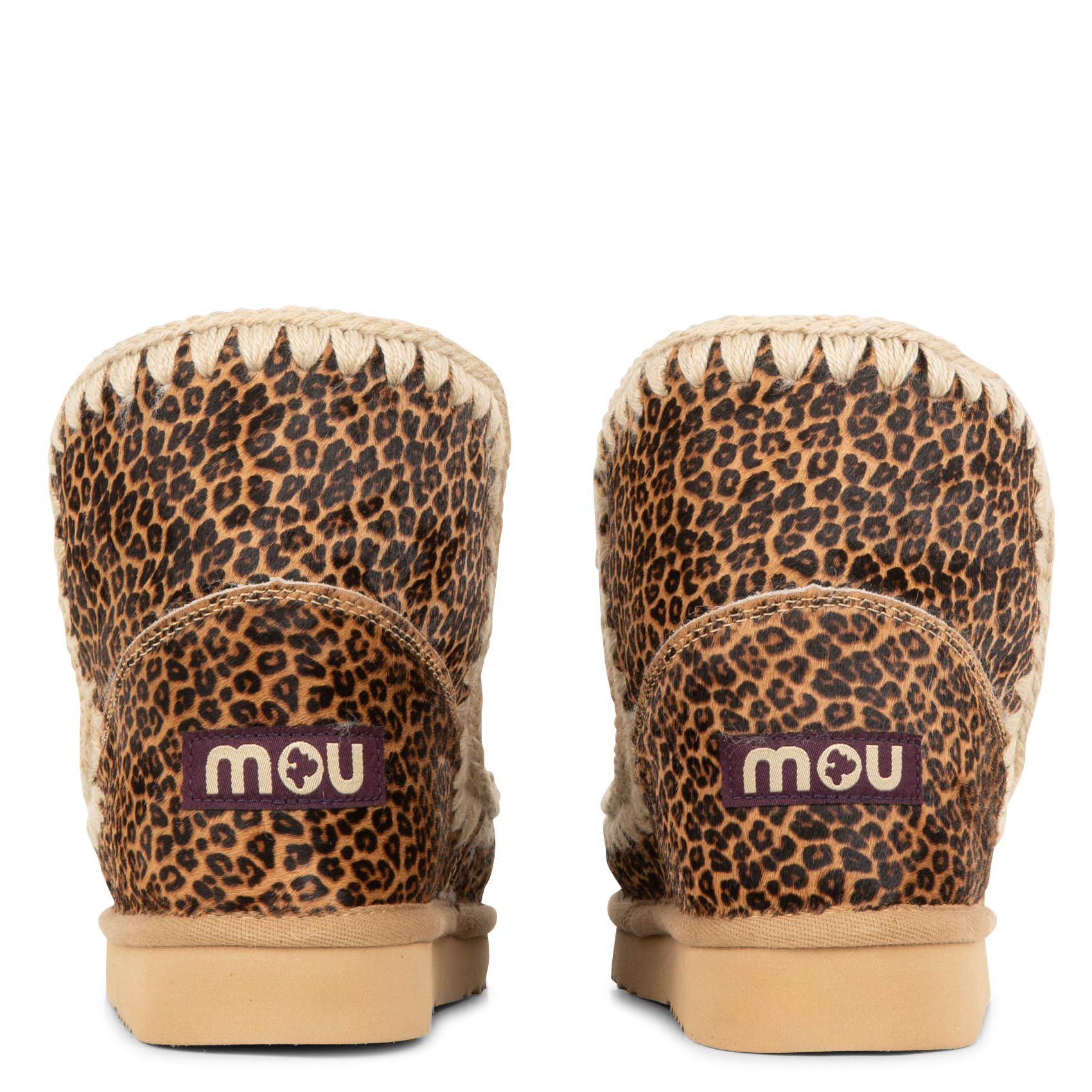 Bottines fourrées en cuir léopard MOU Multicolore