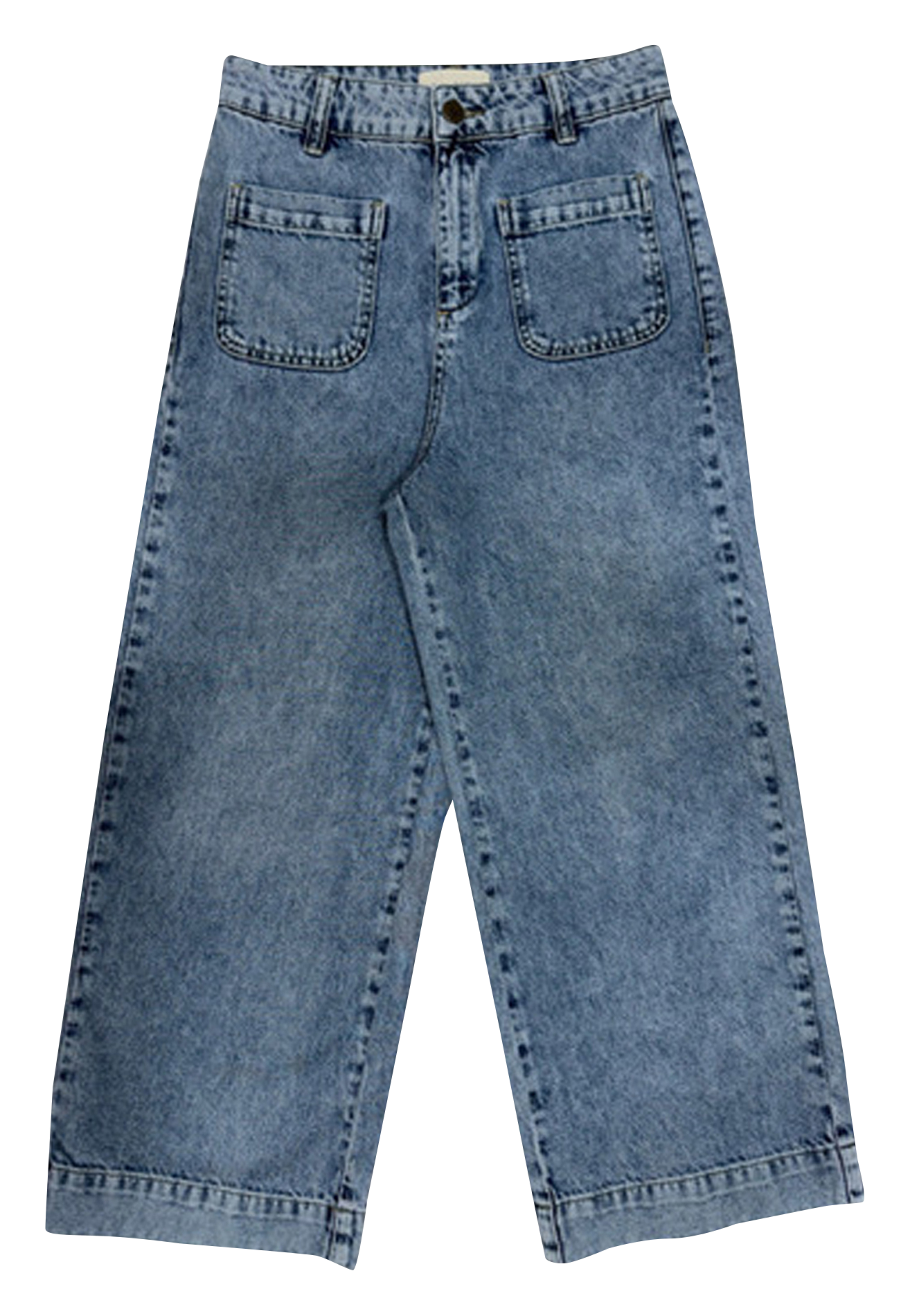 Wide leg cotton jeans GRACE ET MILA White