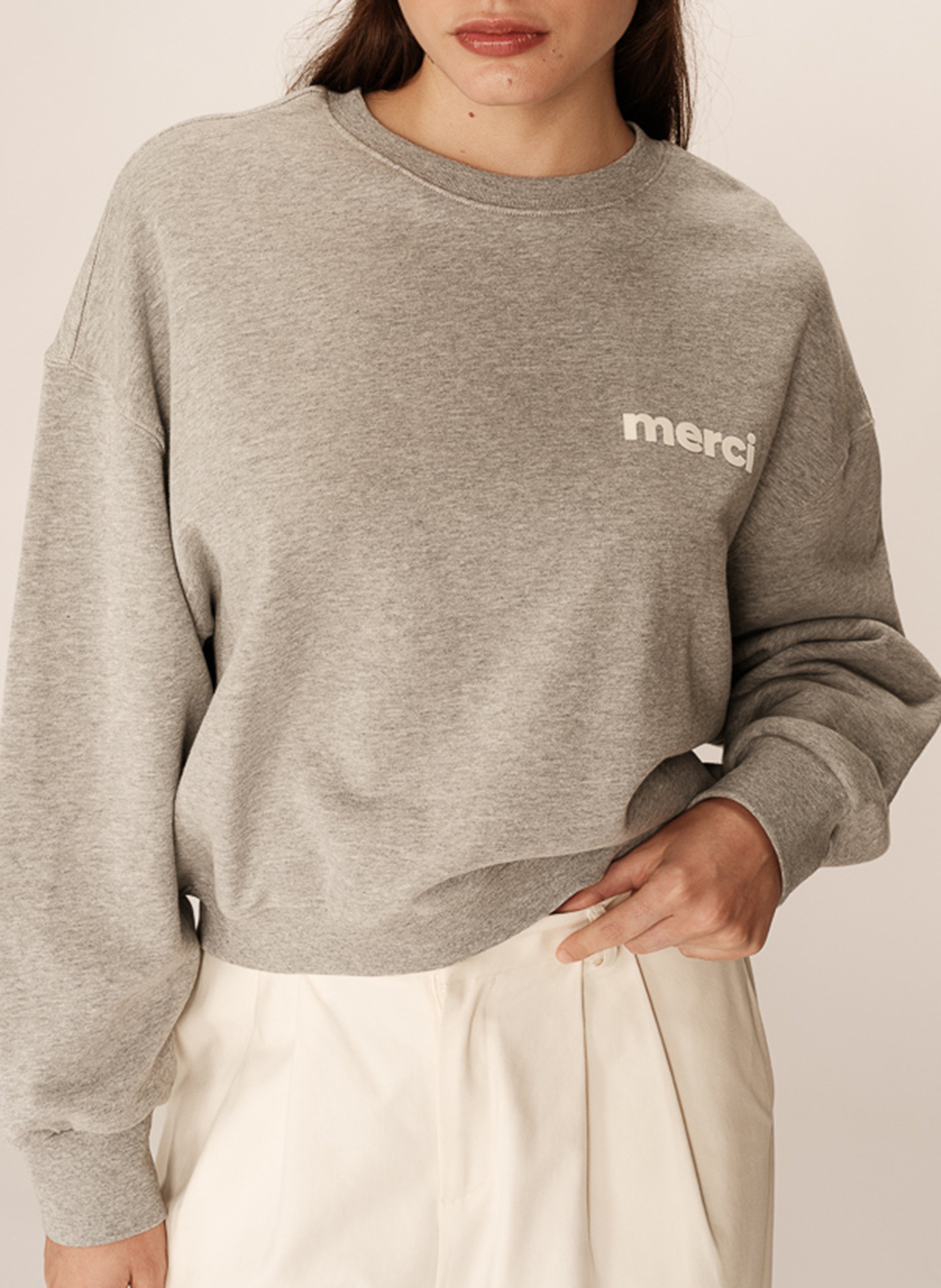 Oversize-Sweatshirt aus Baumwolle GRACE ET MILA Silber