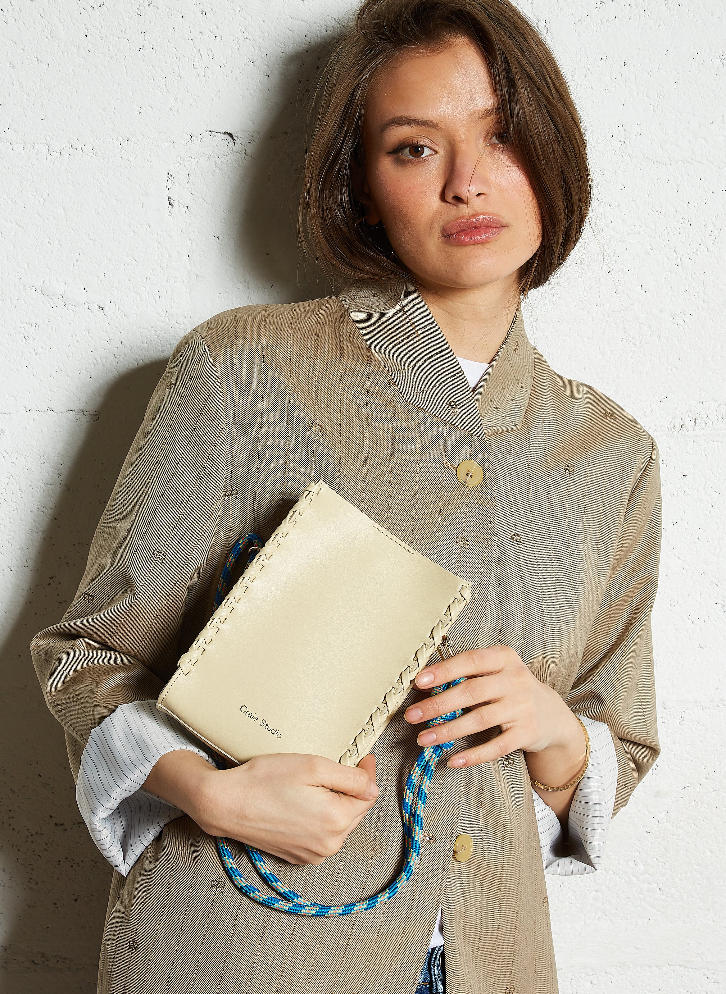 Sac porté épaule en cuir  CRAIE STUDIO Blanc