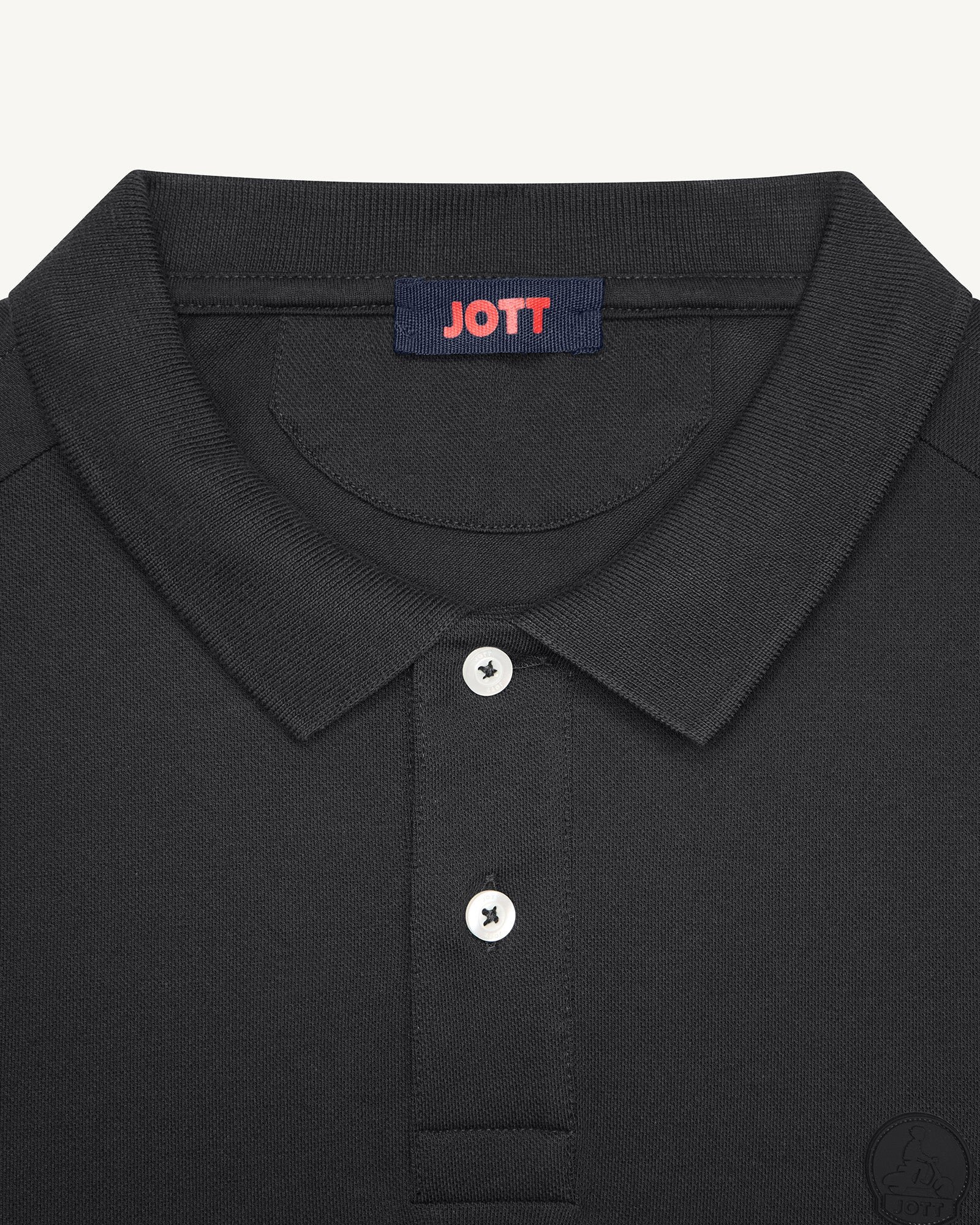 Carlos long-sleeve cotton polo JOTT Black
