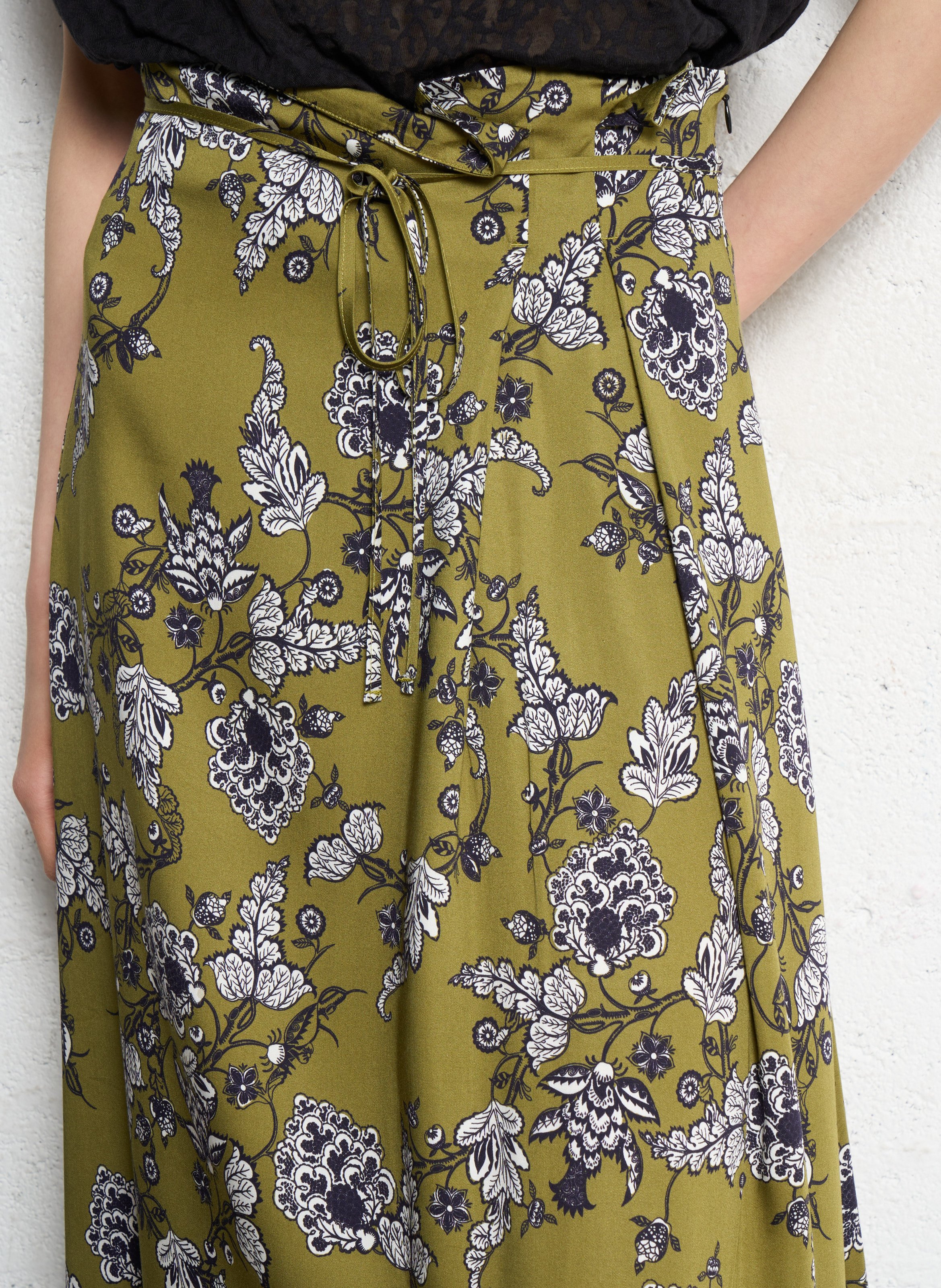 Anel - Bedruckter Midirock IKKS Grun