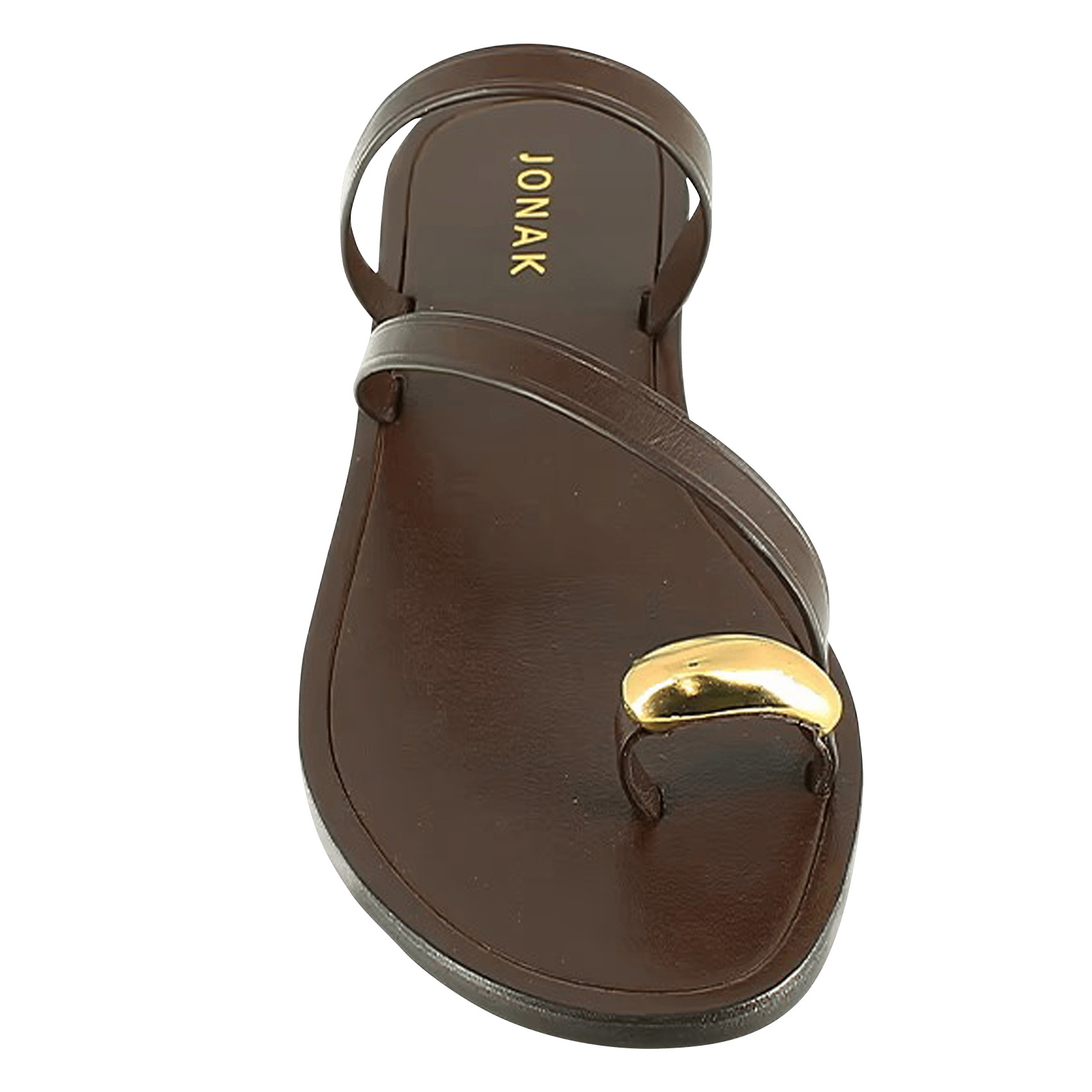 Leather strappy sandals JONAK Brown