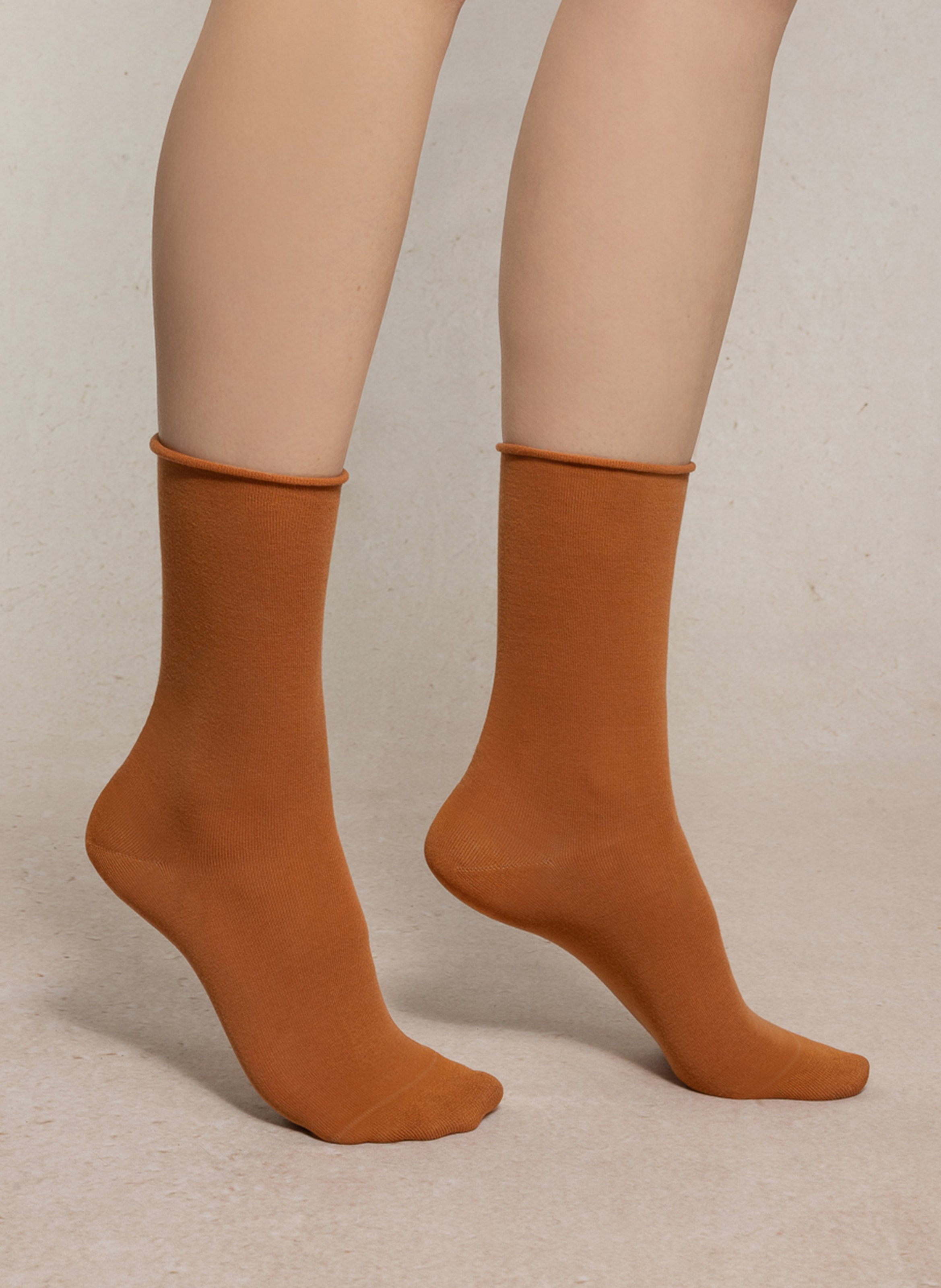 Dina Needle socks BLEUFORET Brown