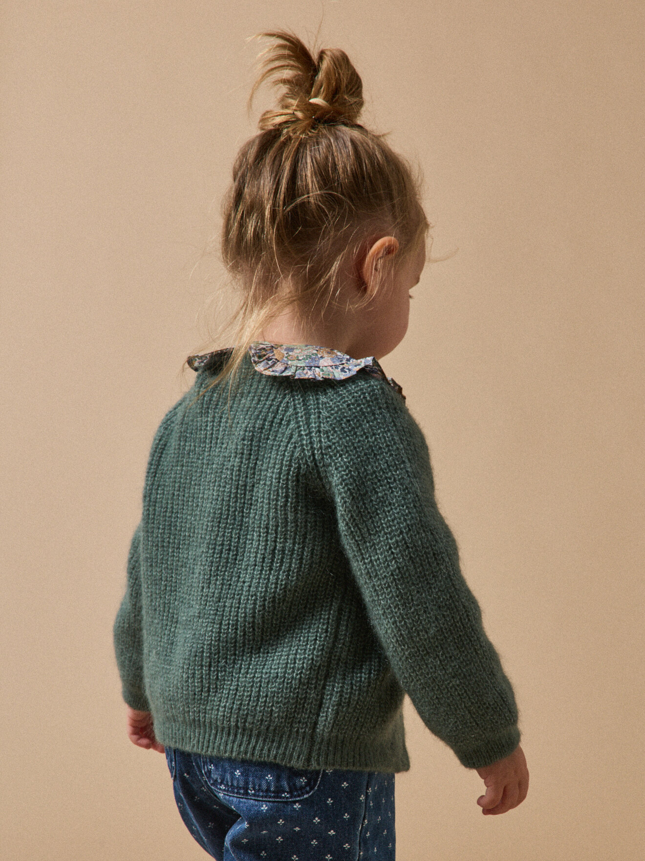 Cardigan in beaded knit wool and mohair CYRILLUS Green
