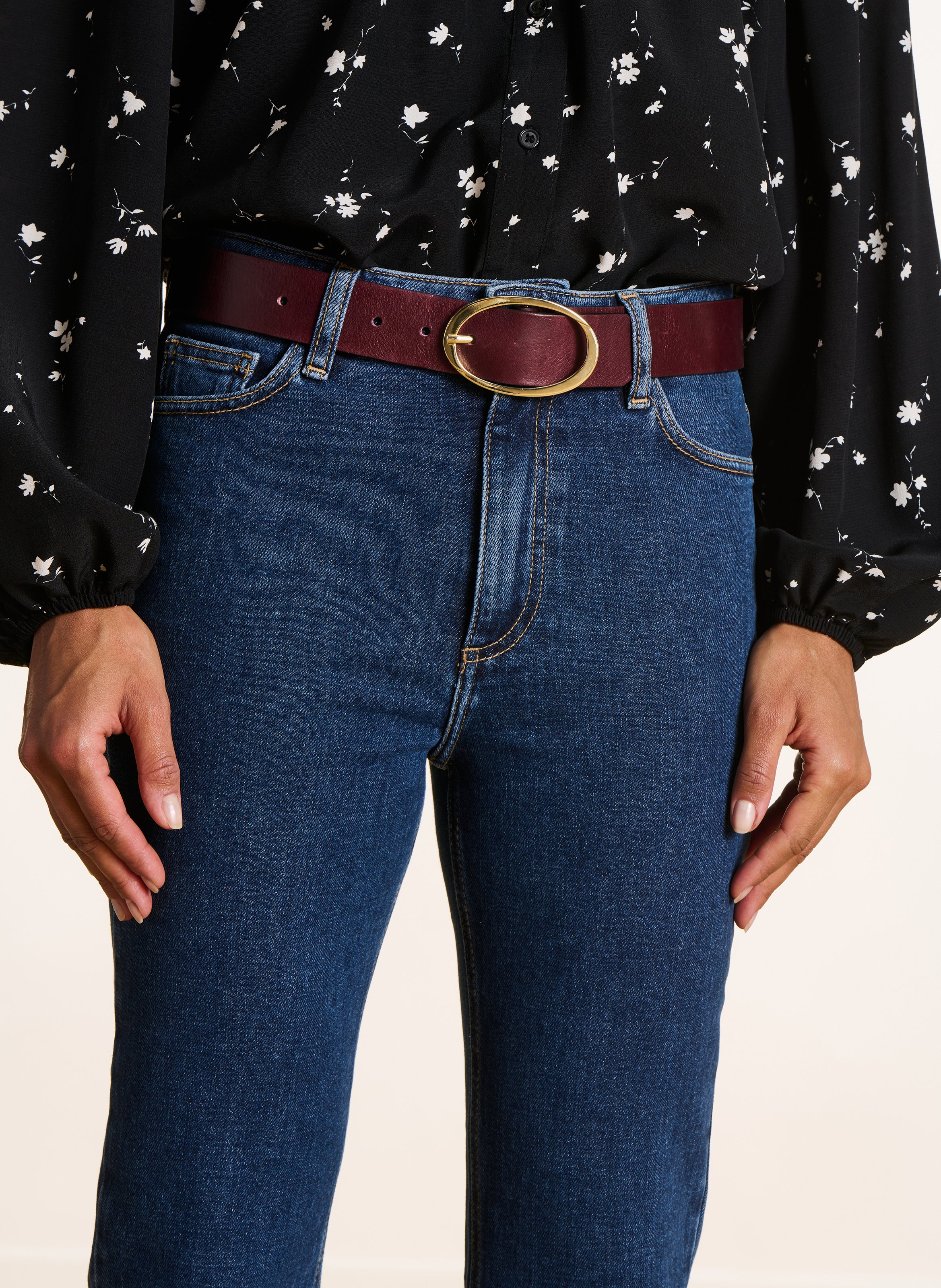 Jean cropped en coton bio LA FEE MARABOUTEE Bleu