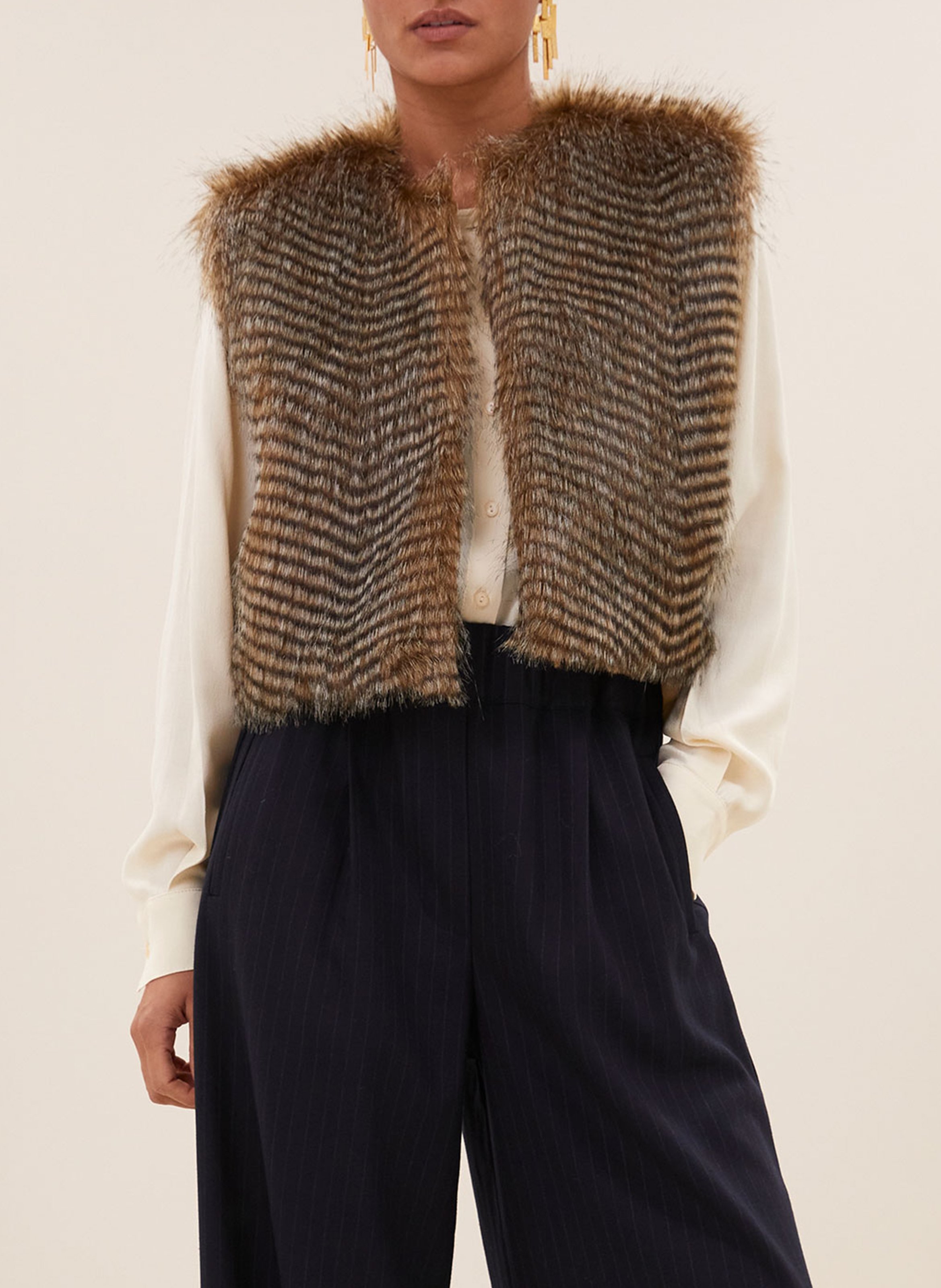 Veste ample en laine mélangée BY BAR Marron