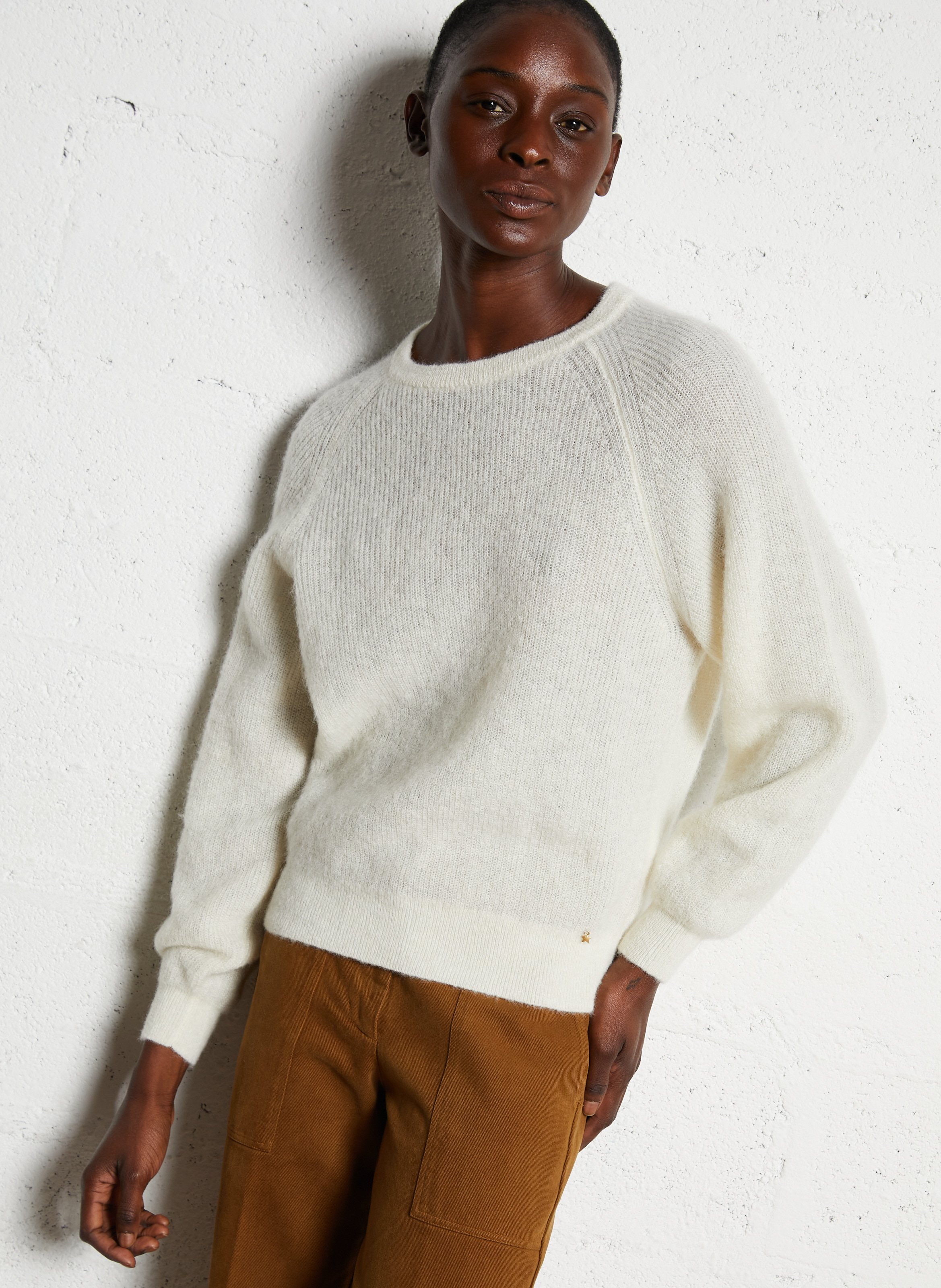 Rechte trui | wolblend DES PETITS HAUTS Beige