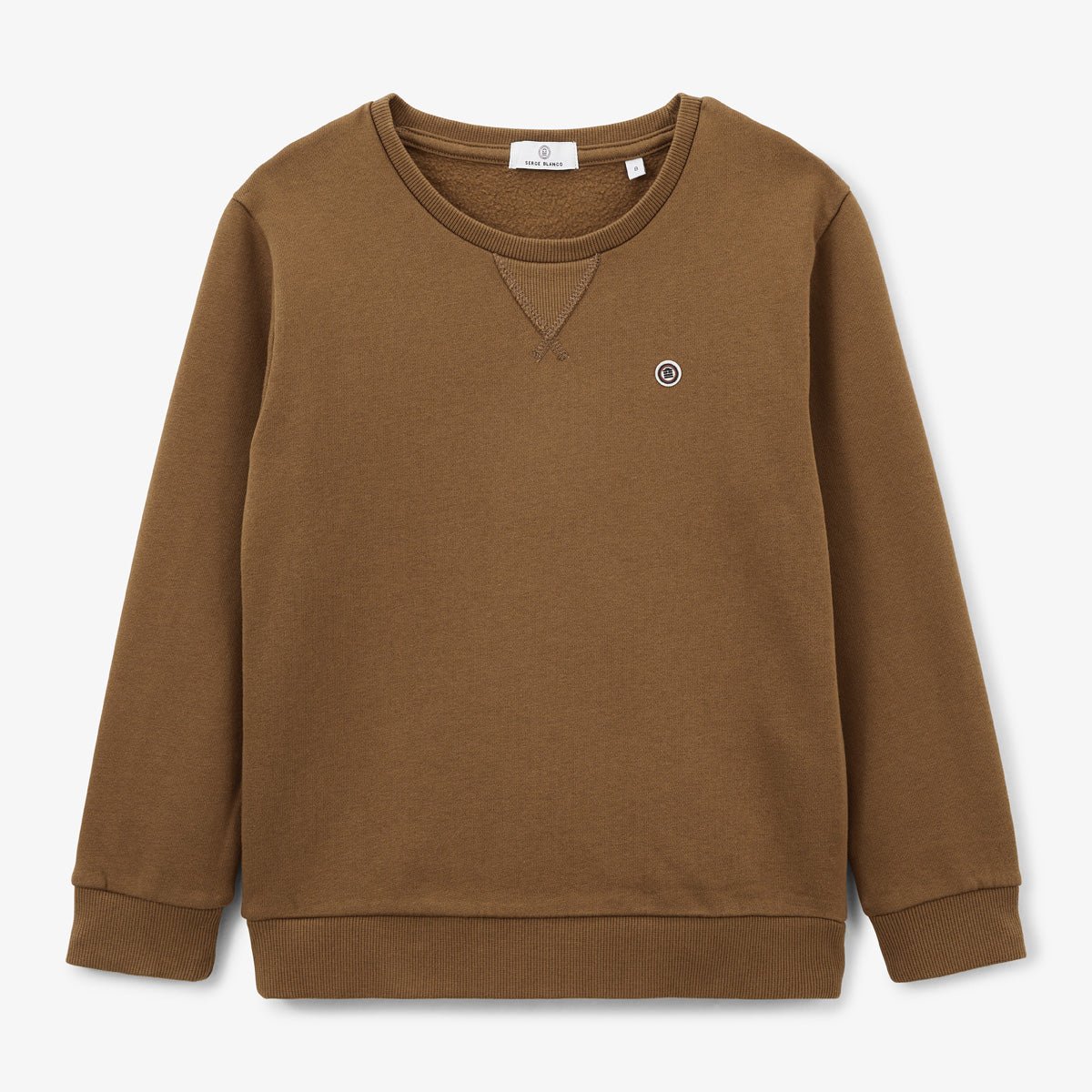 Boy&#039;s round neck sweater SERGE BLANCO Brown