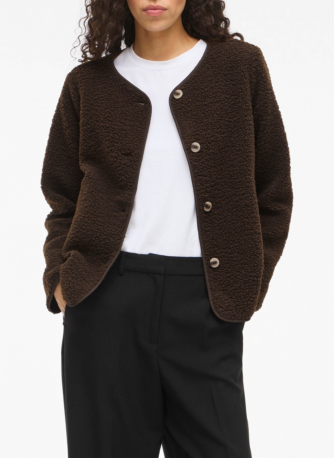 Veste col rond  VILA Marron