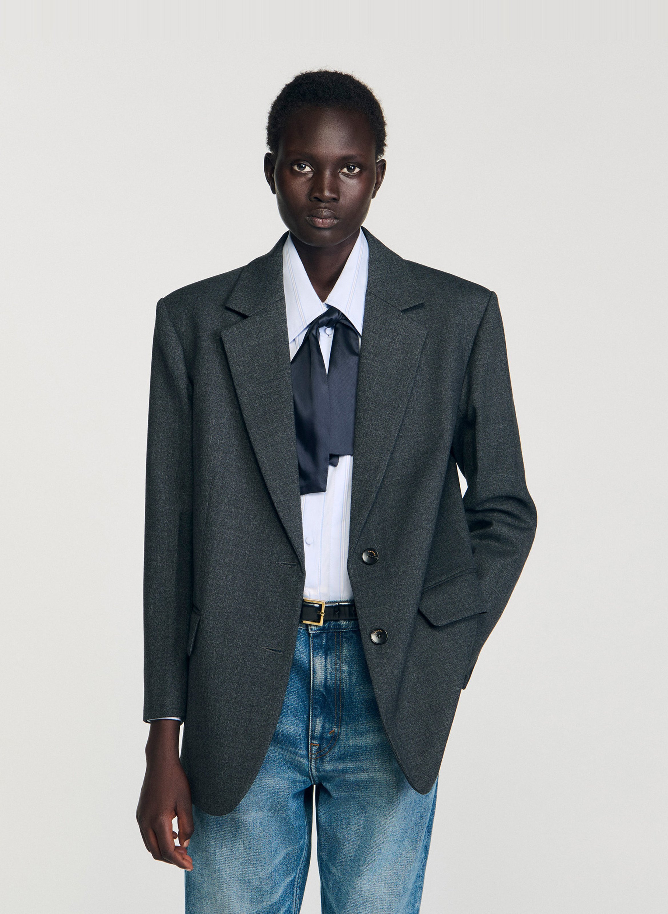 Veste tailleur oversize structurée SANDRO Gris