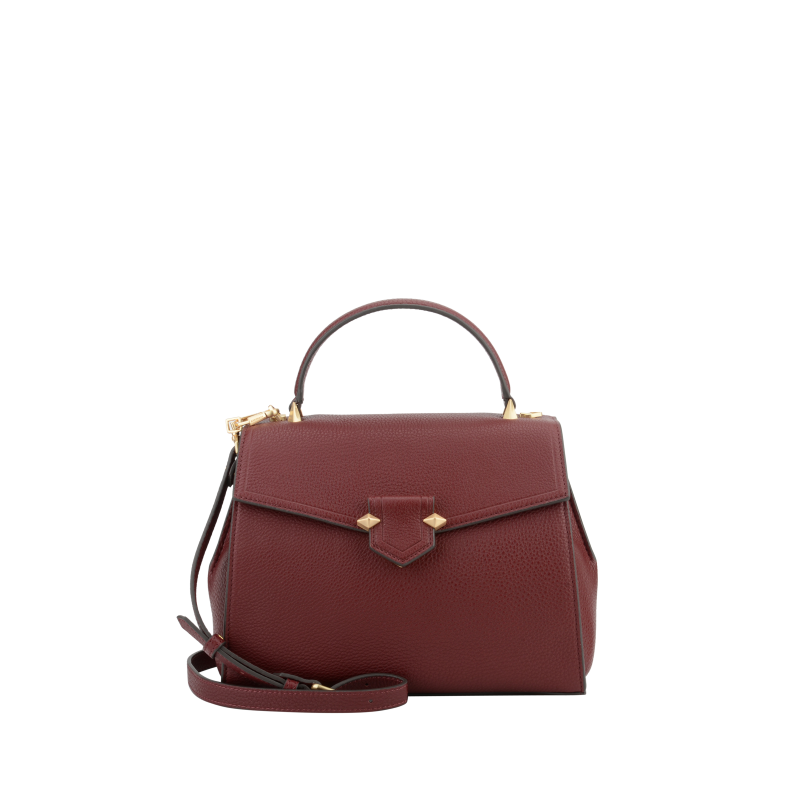 Handbag - grained calf leather POURCHET Red