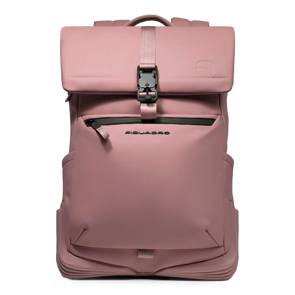 Water-repellent backpack for computer and iPad® with bottle pocket, shock protection, and RFID. PIQUADRO