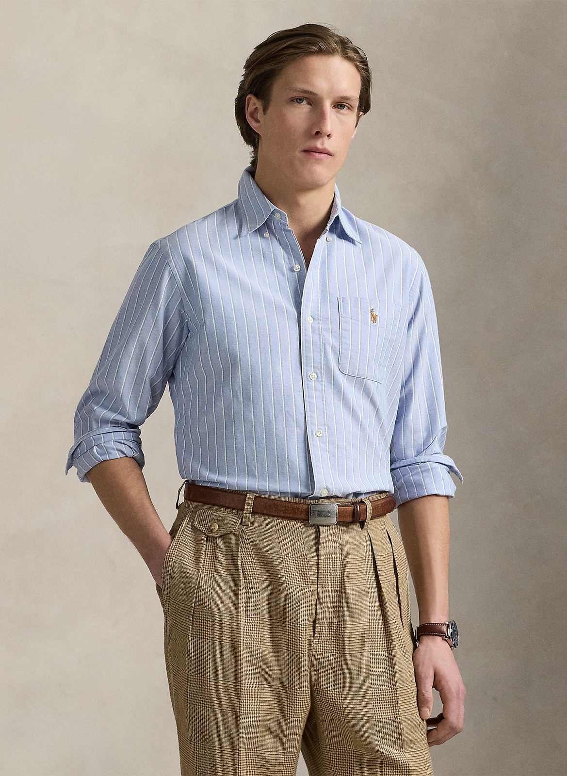 Chemise col classique en coton POLO RALPH LAUREN Bleu