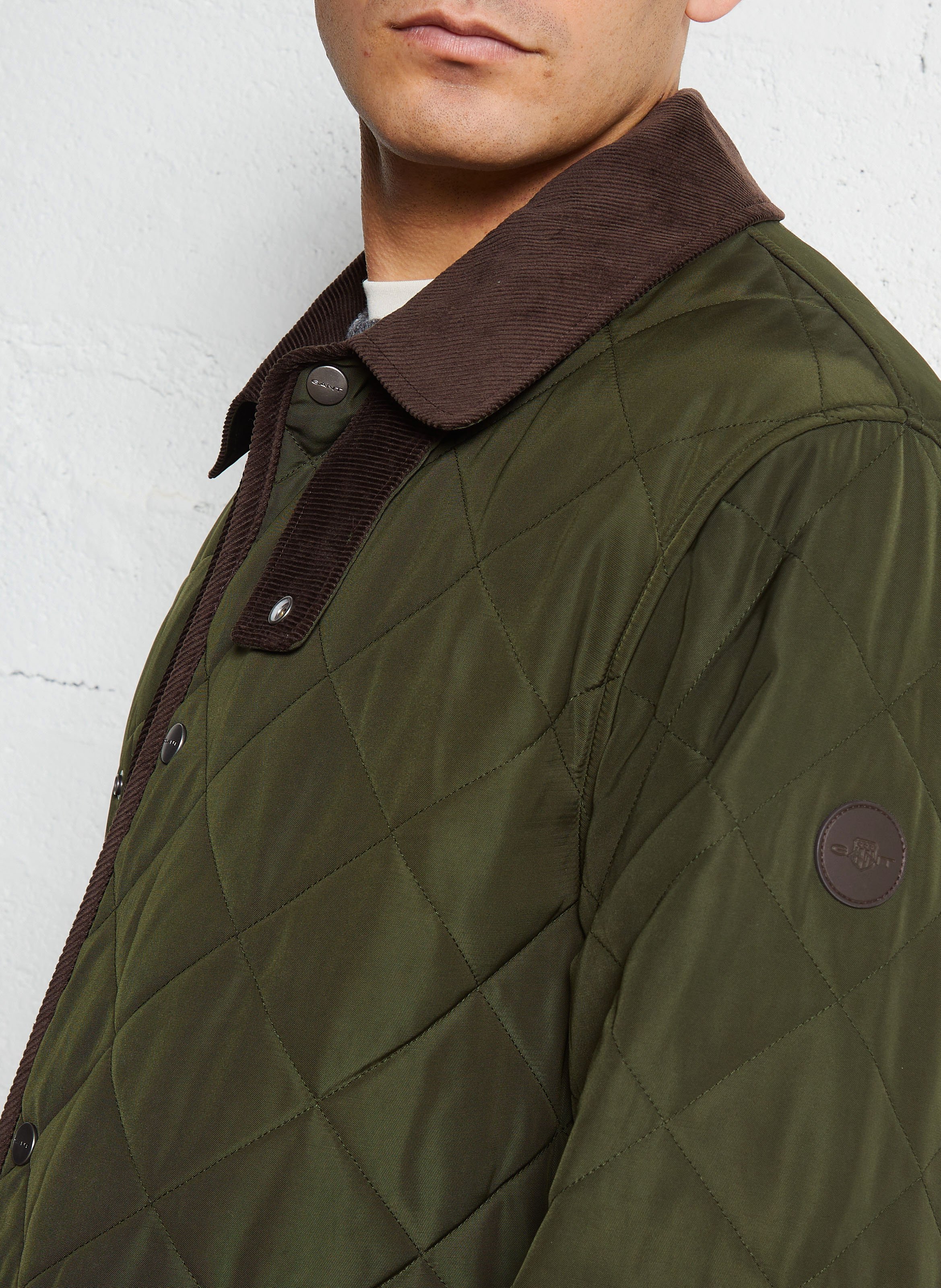 Coat with classic corduroy collar GANT Green