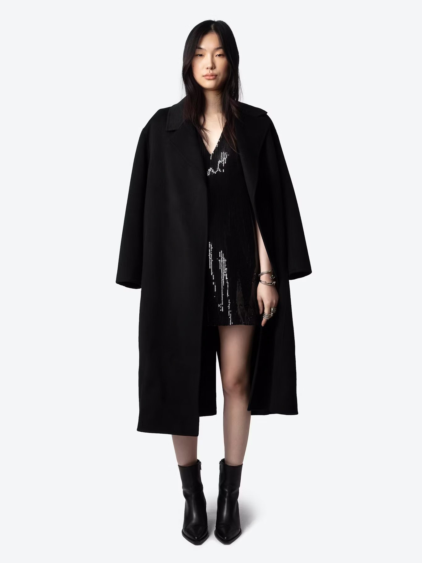 Robe courte à sequins en coton bio mélangé ZADIG&VOLTAIRE Noir