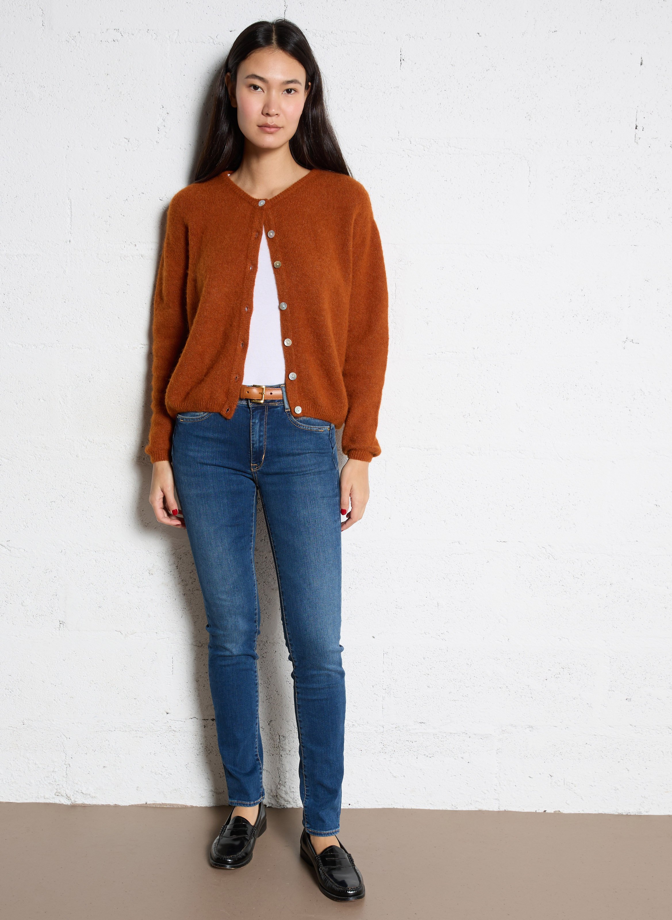 Jean slim taille mi-haute LE TEMPS DES CERISES Bleu