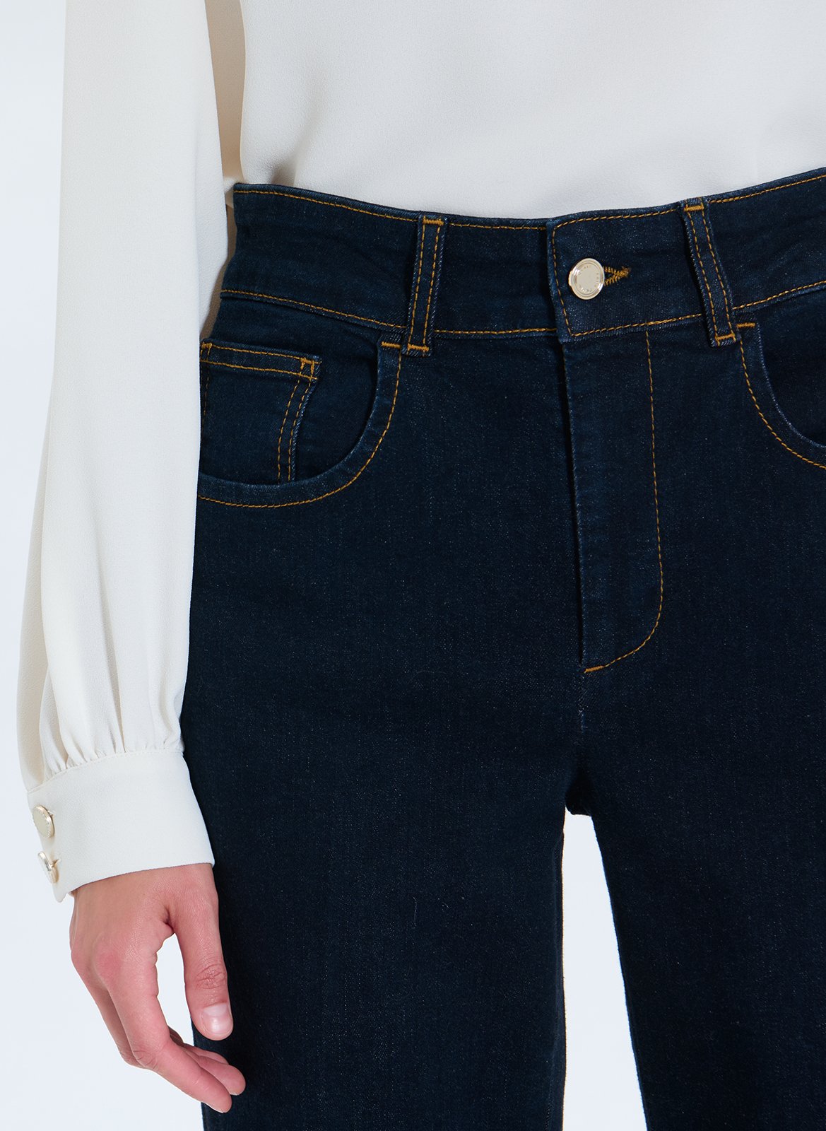 High-rise flared cotton-blend jeans ZAPA Blue