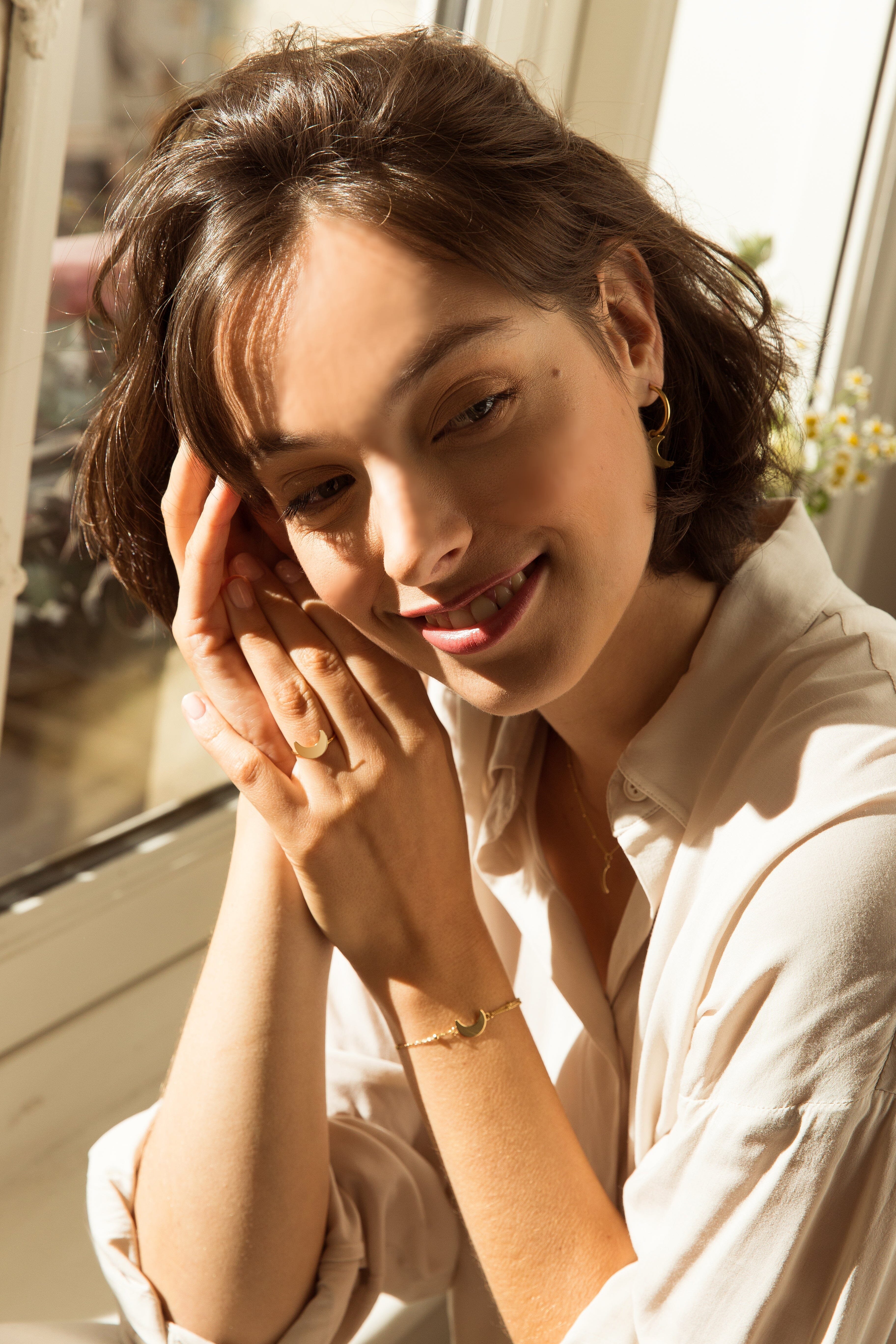 Gold-plated moon ring MONSIEUR SIMONE Golden
