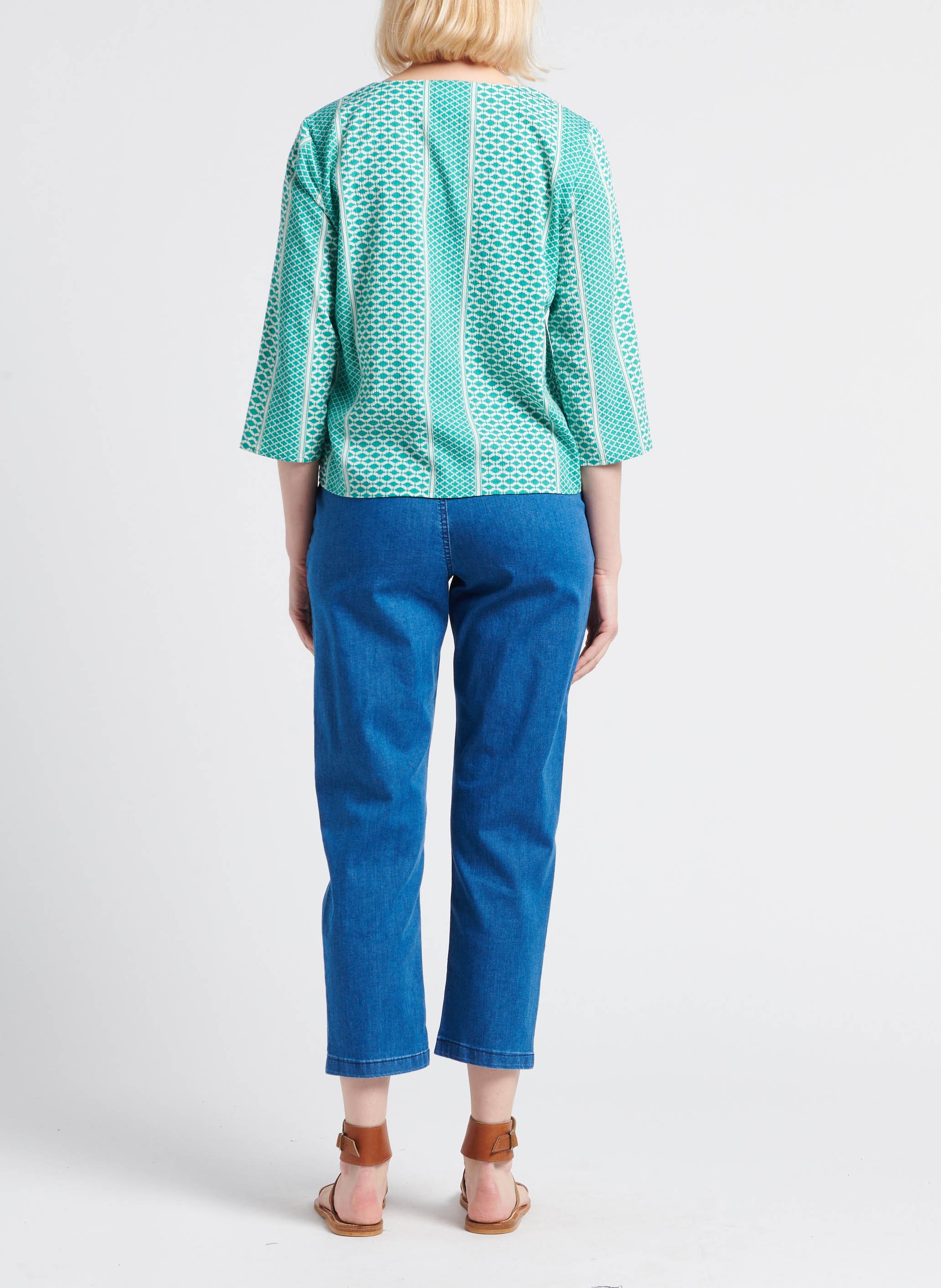 Blouse ample à col V texturée  VILA Vert