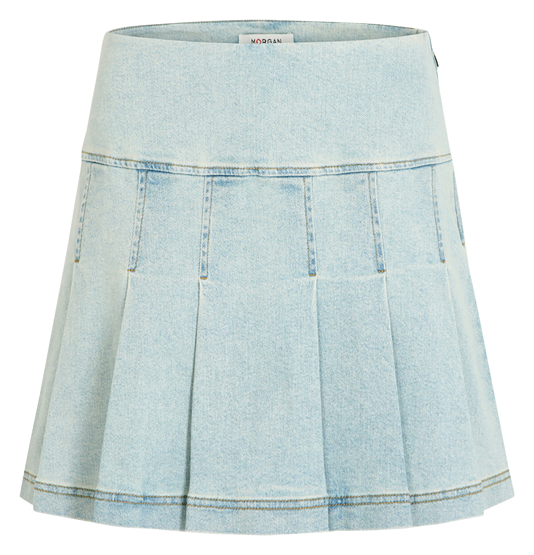 Short skater denim skirt MORGAN Blue