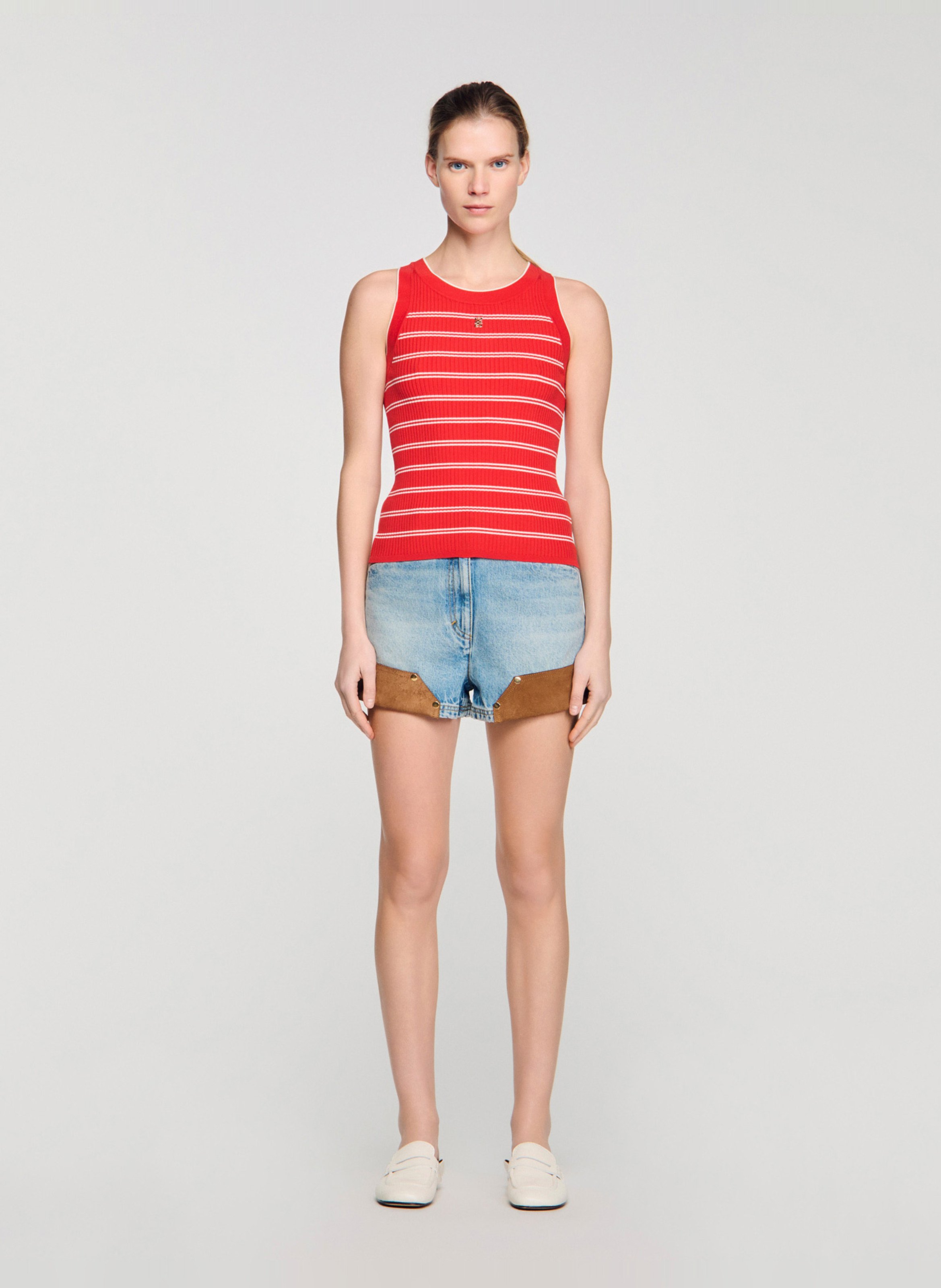 Gestreepte trui SANDRO Rood