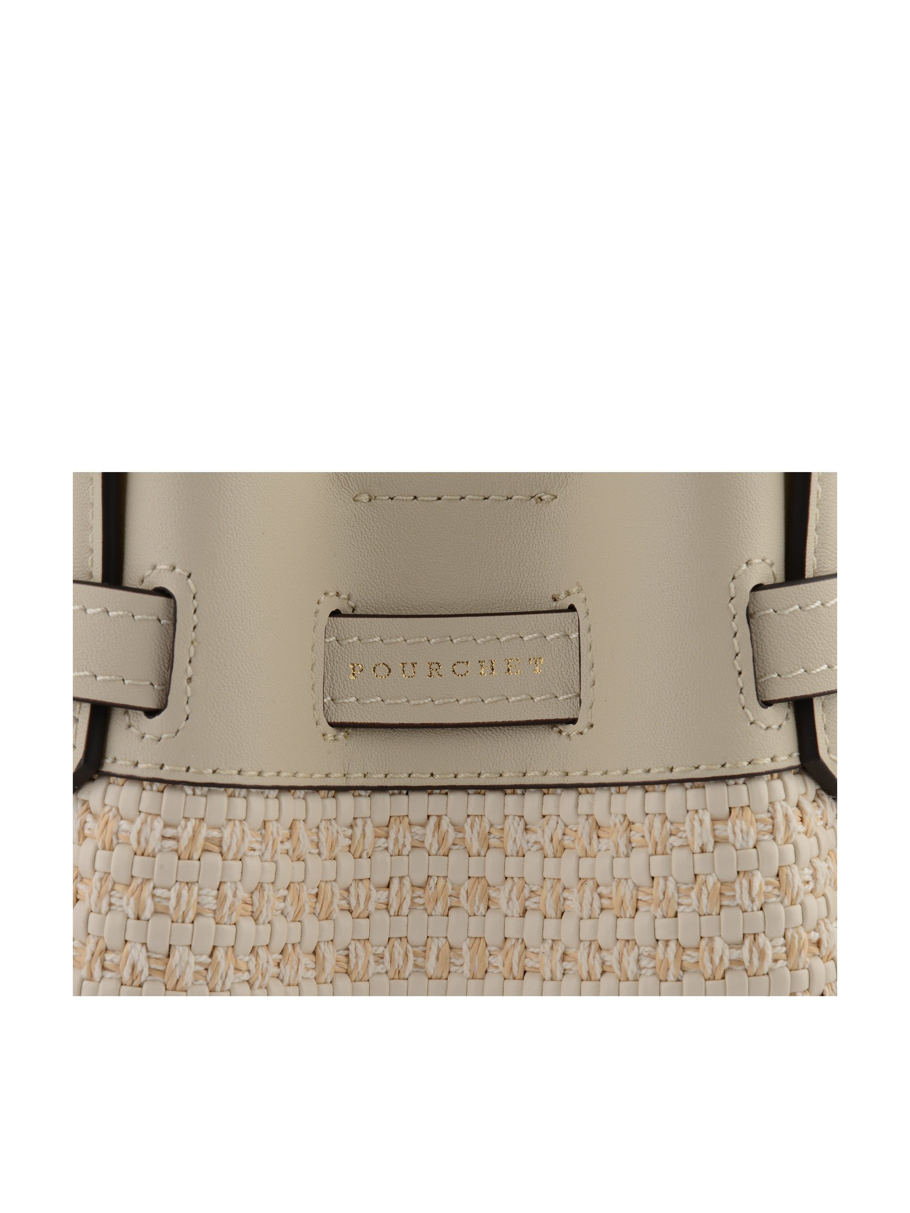 Calfskin leather handbag POURCHET Beige