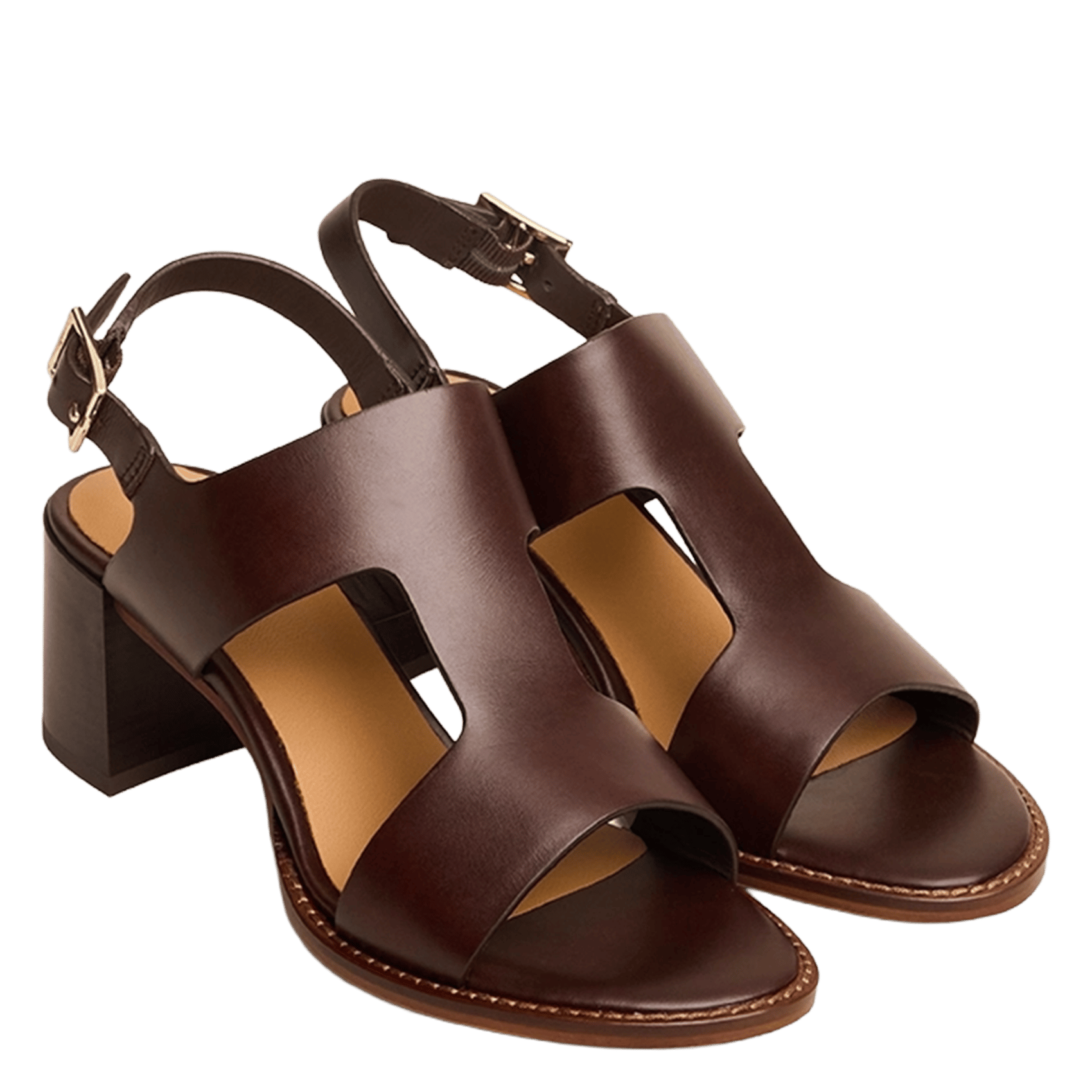 Alice - Ledersandalen mit Absatz JONAK Pflaume