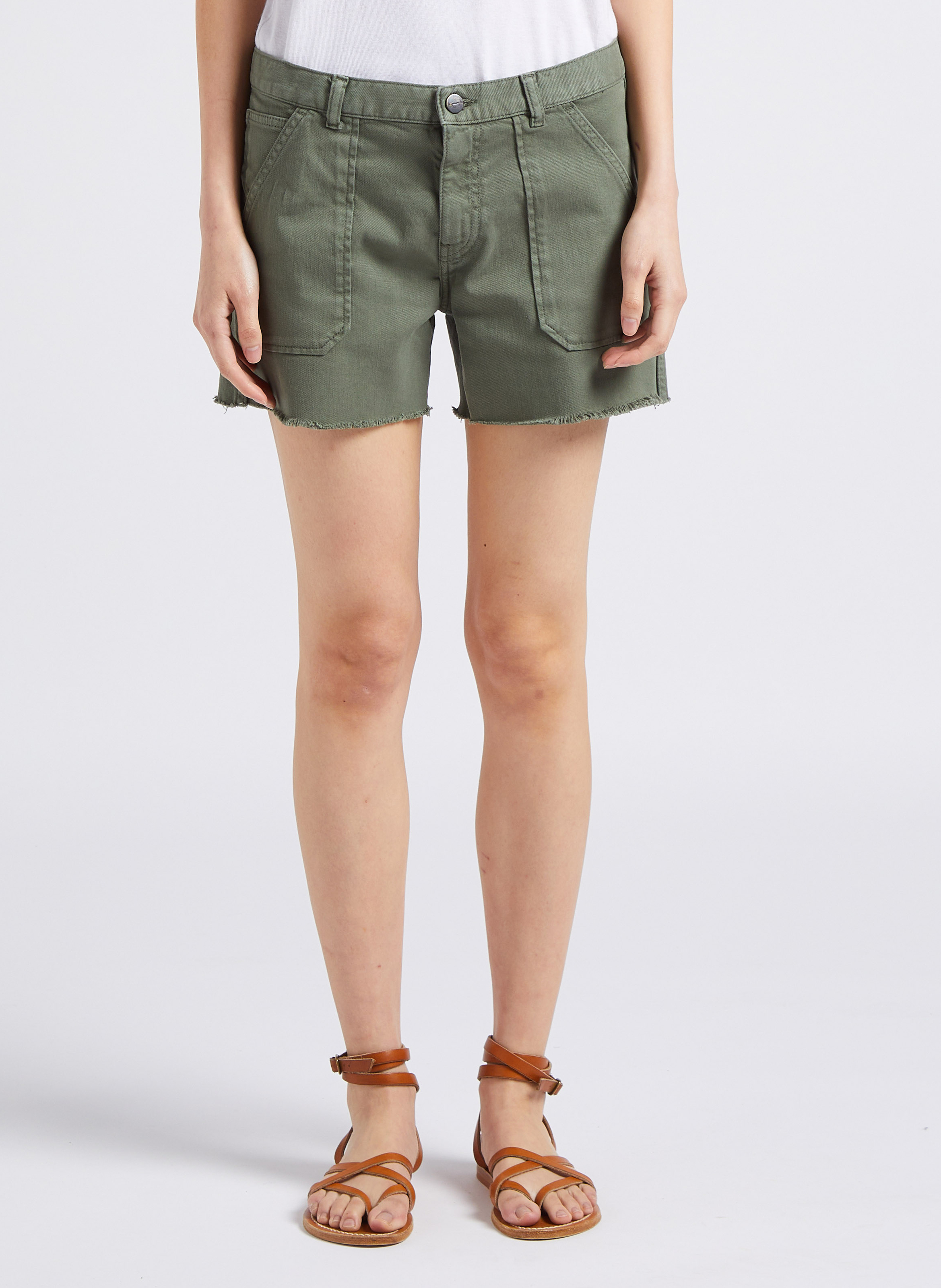 Straight-leg stretch denim shorts ACQUAVERDE