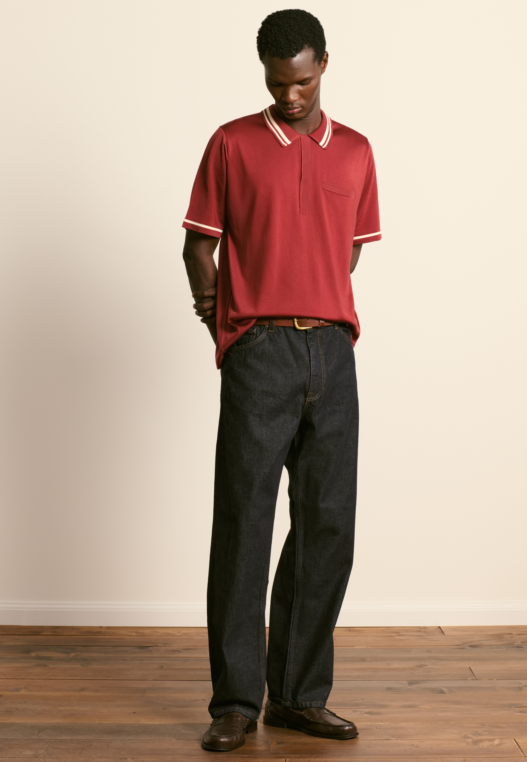 Light thread polo MAISON MONTAGUT Red